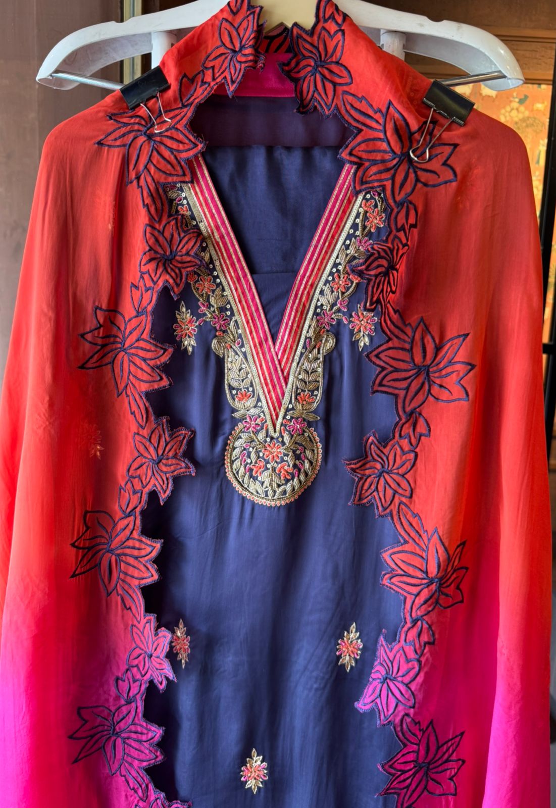 Pure soft satin silk unstitched full size shirt