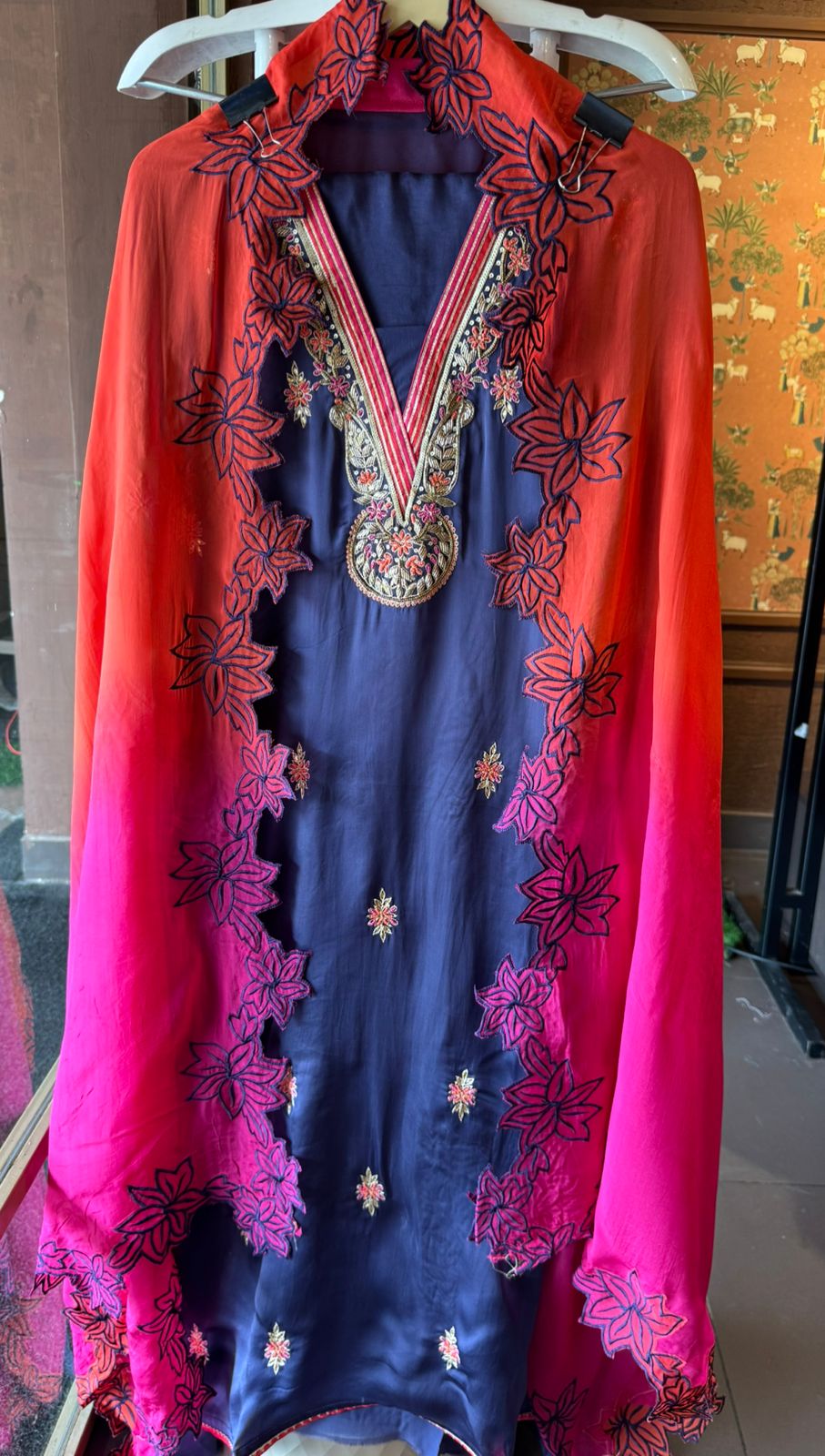 Pure soft satin silk unstitched full size shirt