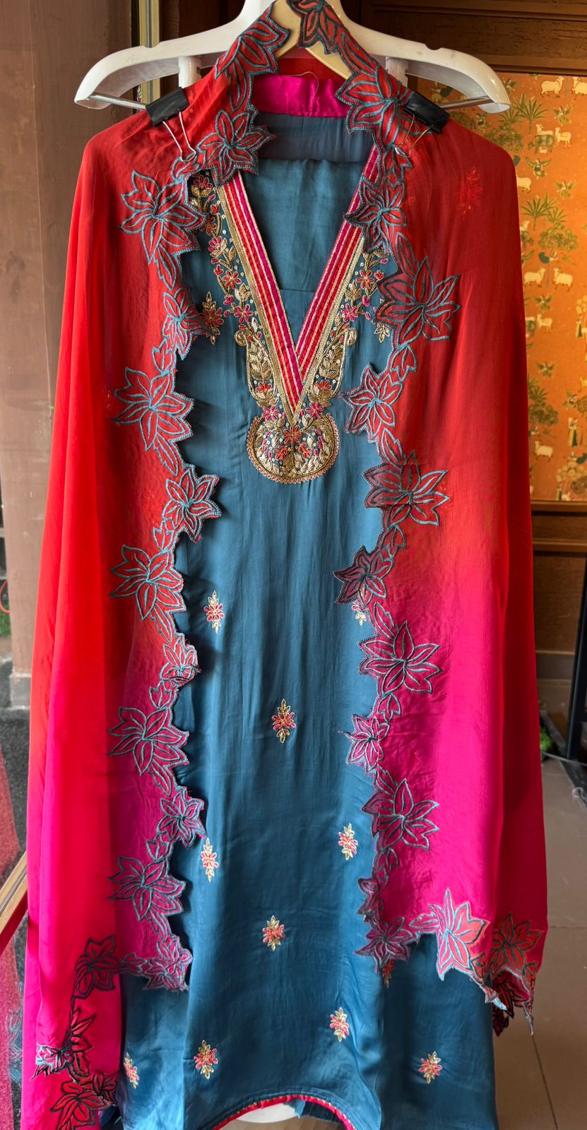 Pure soft satin silk unstitched full size shirt