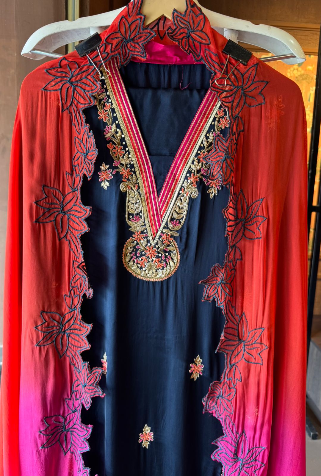 Pure soft satin silk unstitched full size shirt