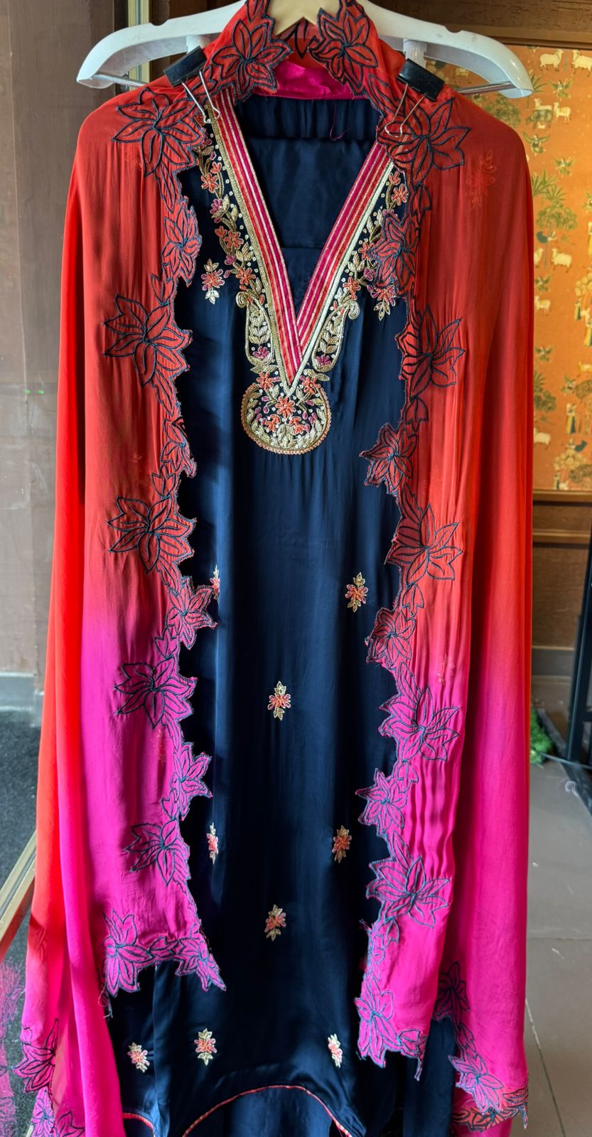 Pure soft satin silk unstitched full size shirt