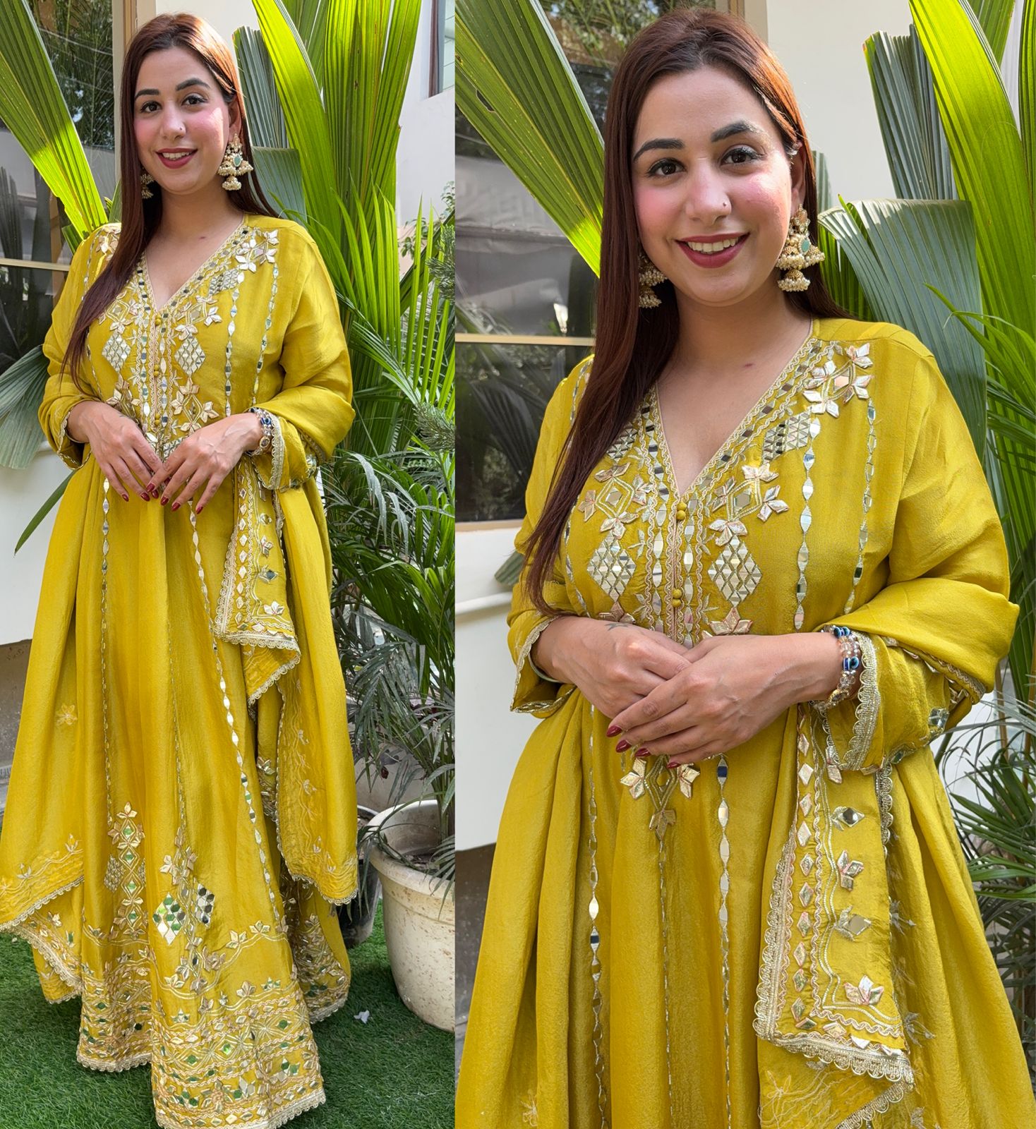 Pure shimmer tissue Stitched Anarkali