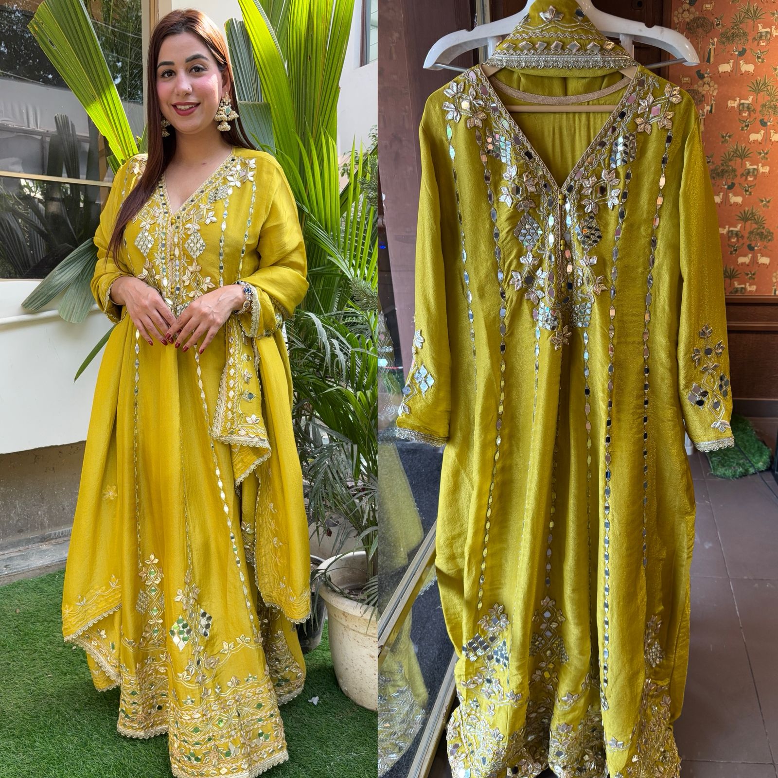 Pure shimmer tissue Stitched Anarkali