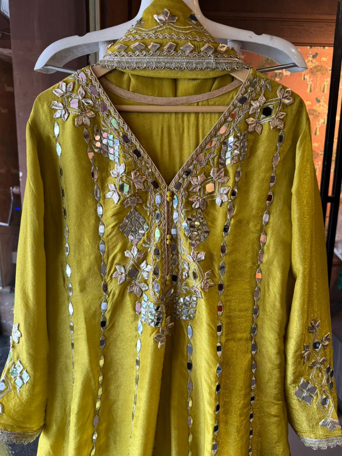 Pure shimmer tissue Stitched Anarkali