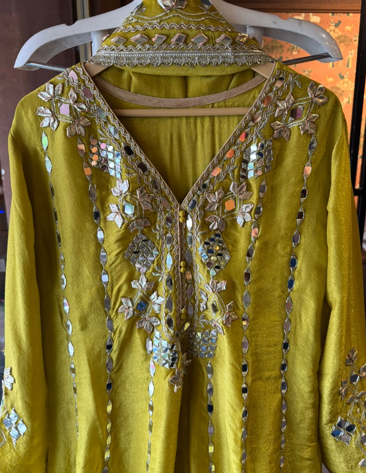 Pure shimmer tissue Stitched Anarkali