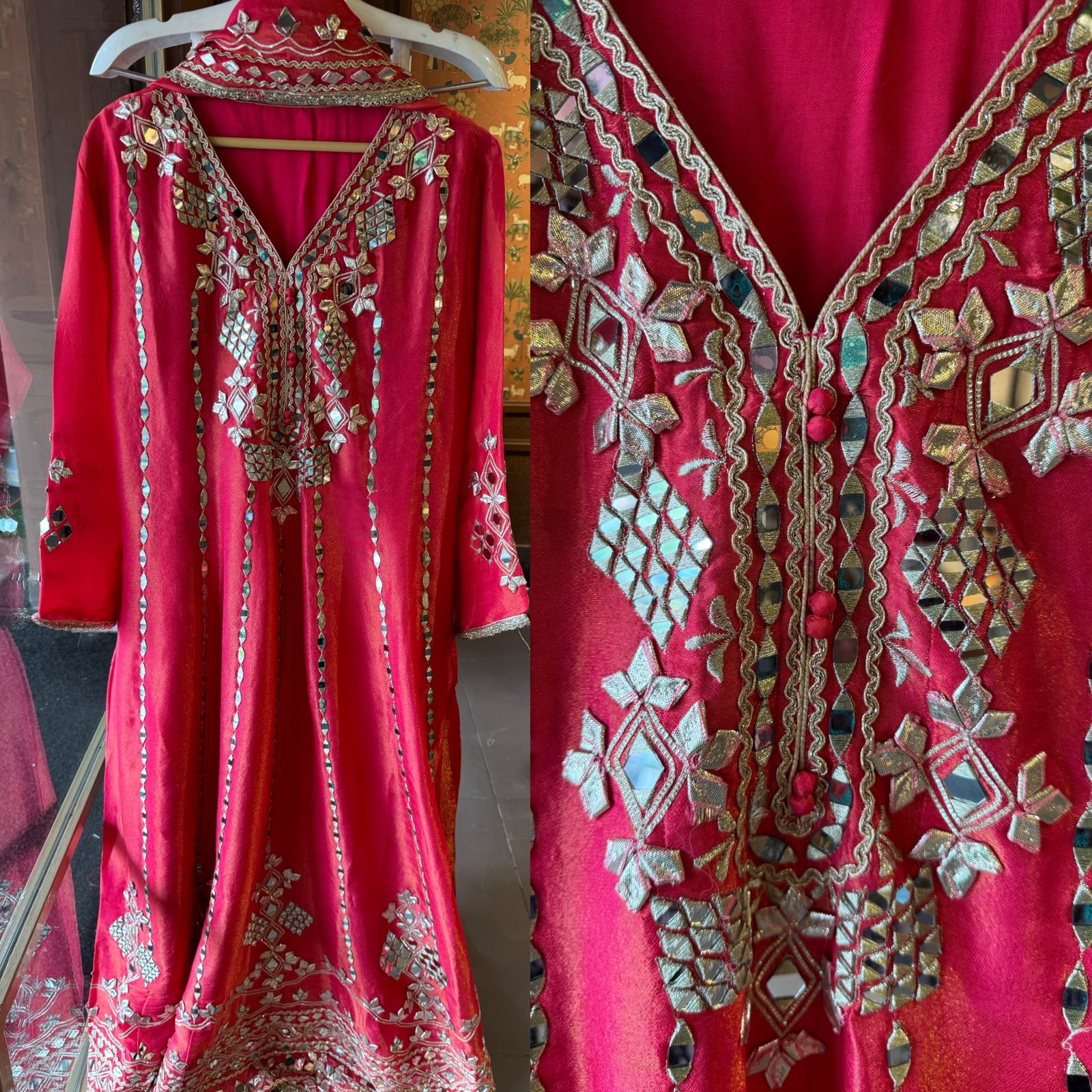 Pure shimmer tissue Stitched Anarkali