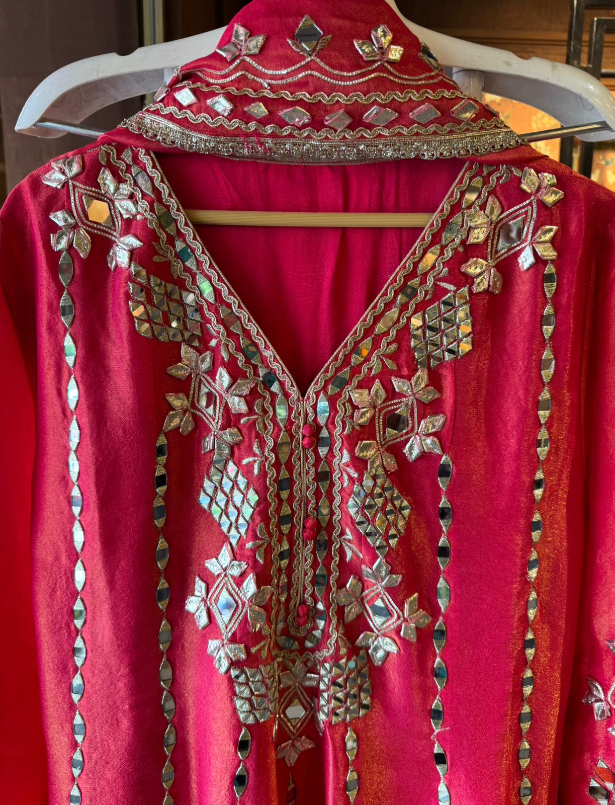 Pure shimmer tissue Stitched Anarkali