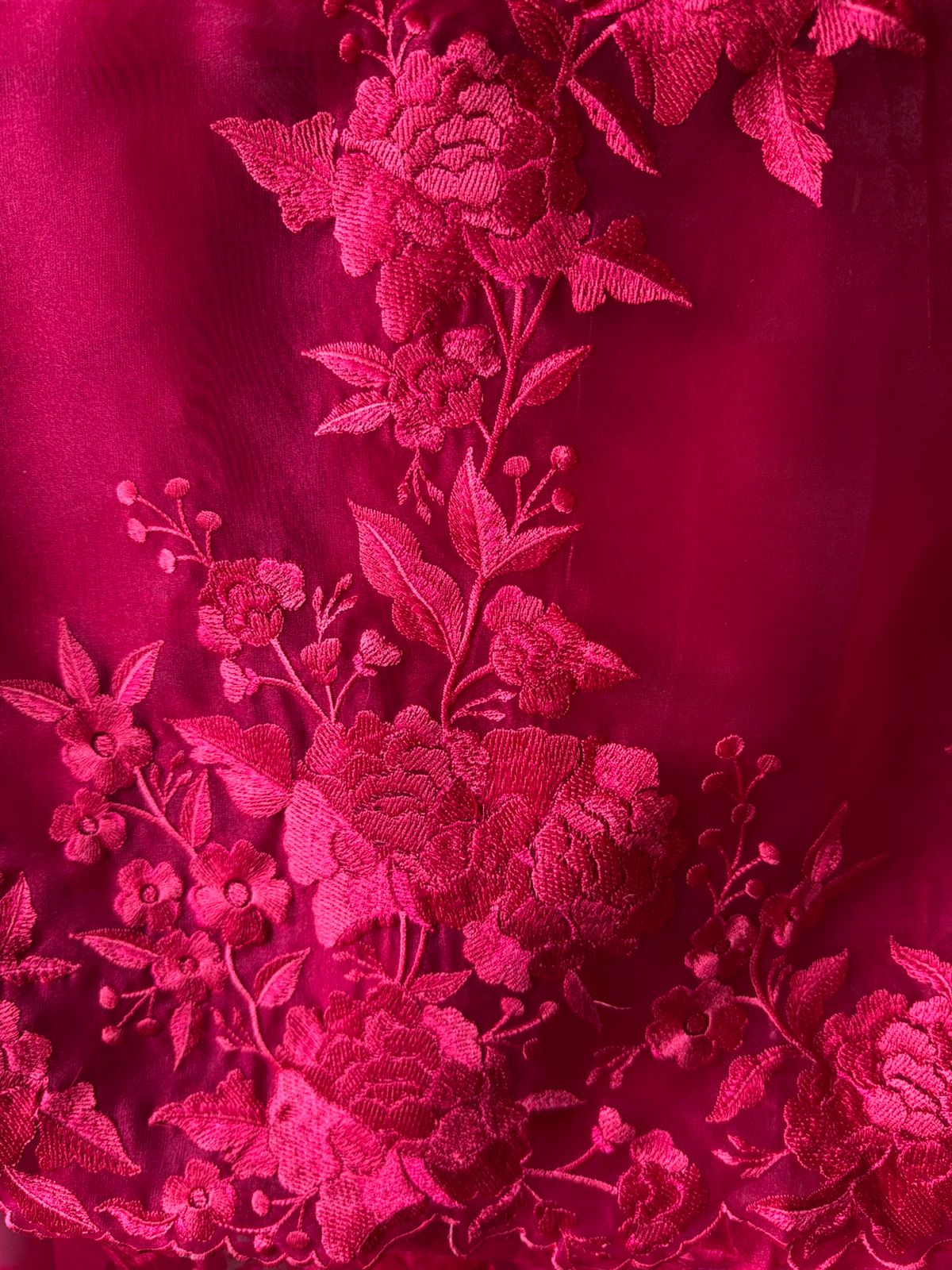 Pure Glass tissue Heavy floral thread embroidered Suit