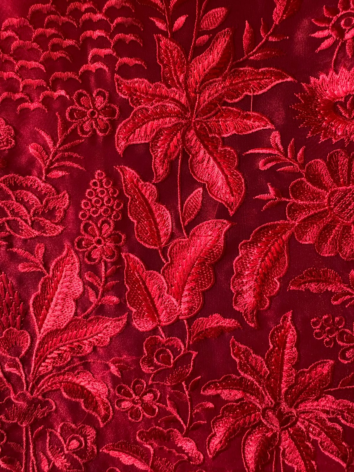 Pure Glass tissue Heavy floral thread embroidered Suit