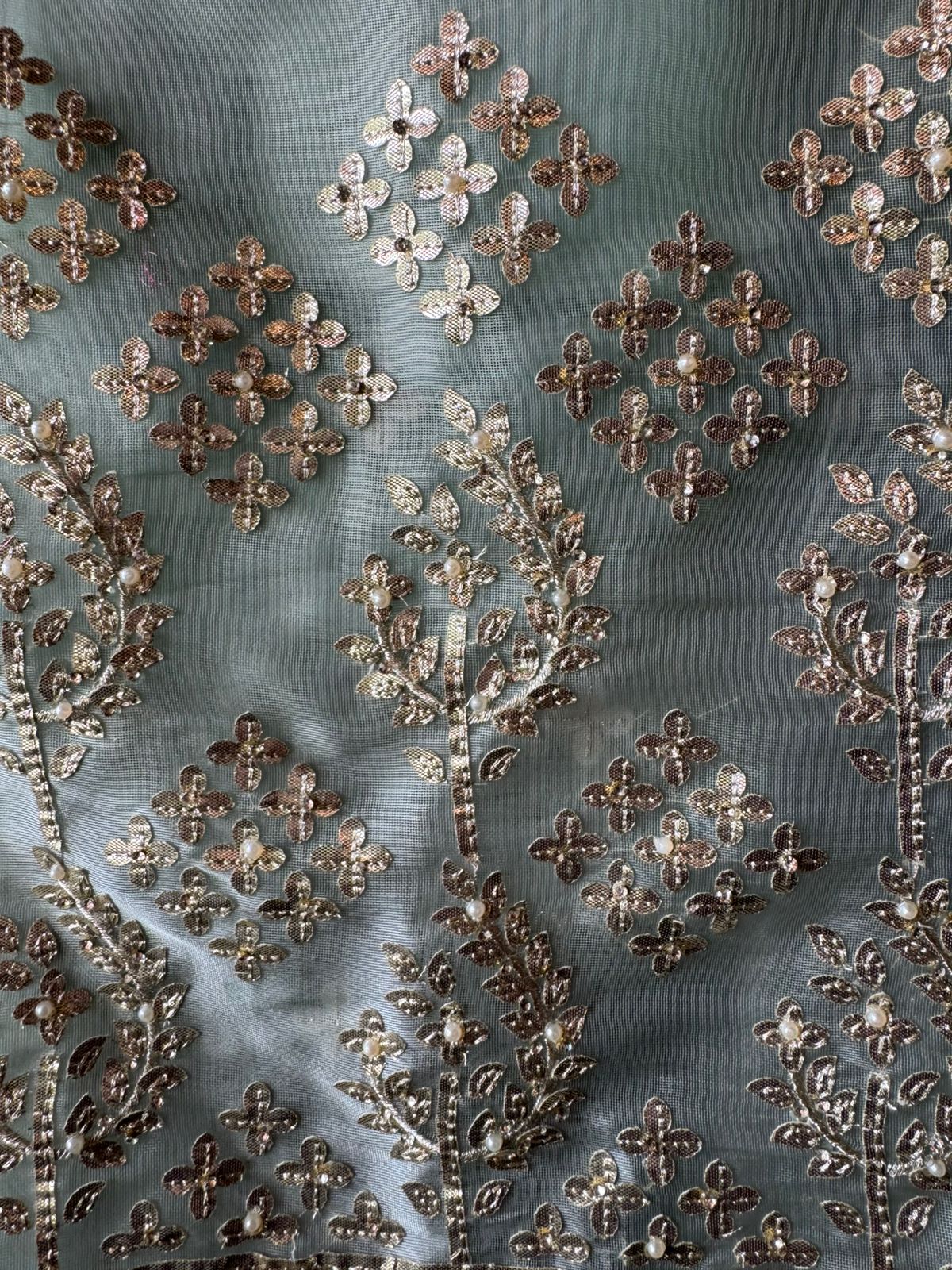 Traditional zari and sequin embroidery