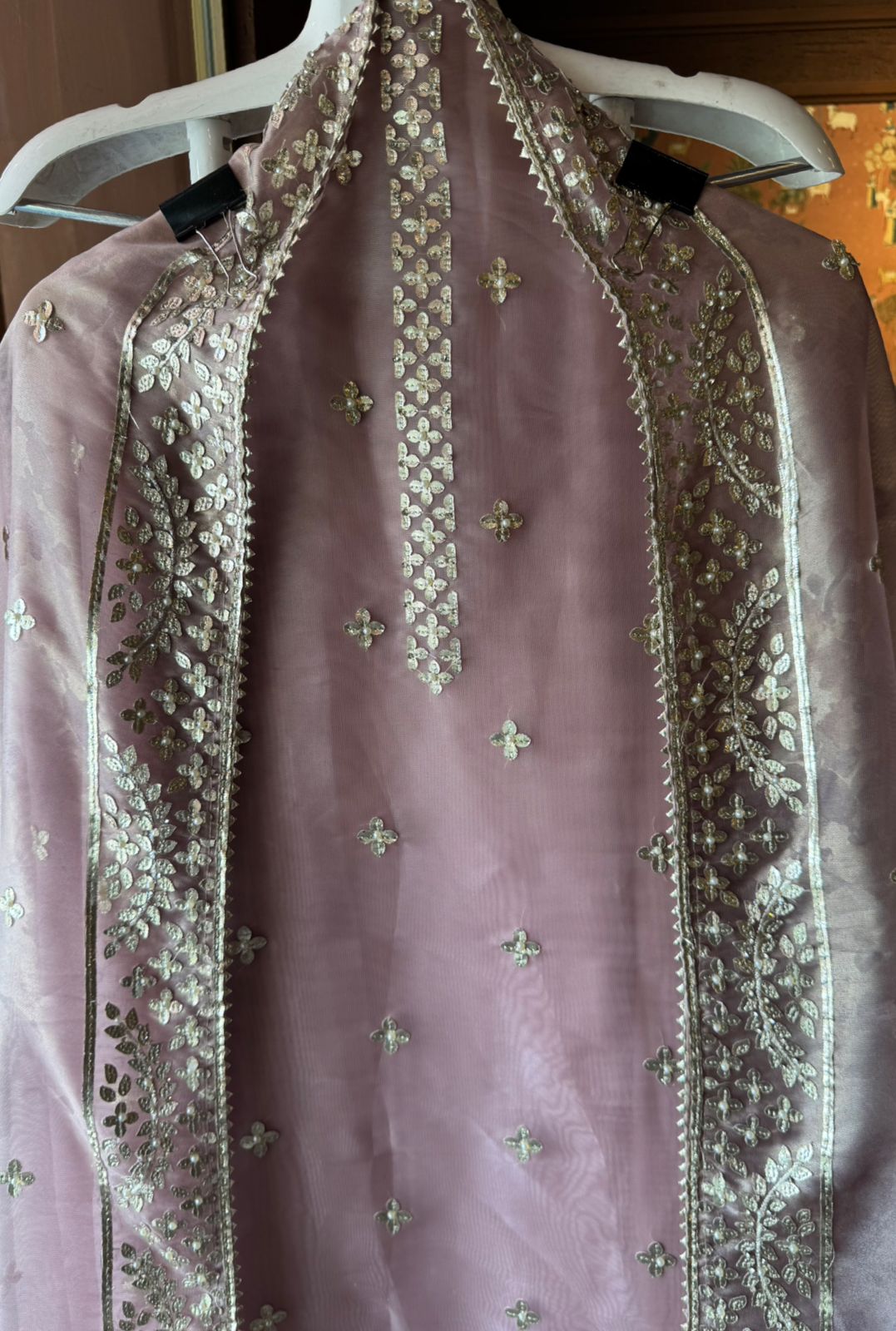 Traditional zari and sequin embroidery