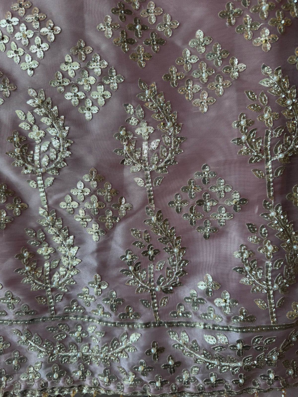 Traditional zari and sequin embroidery