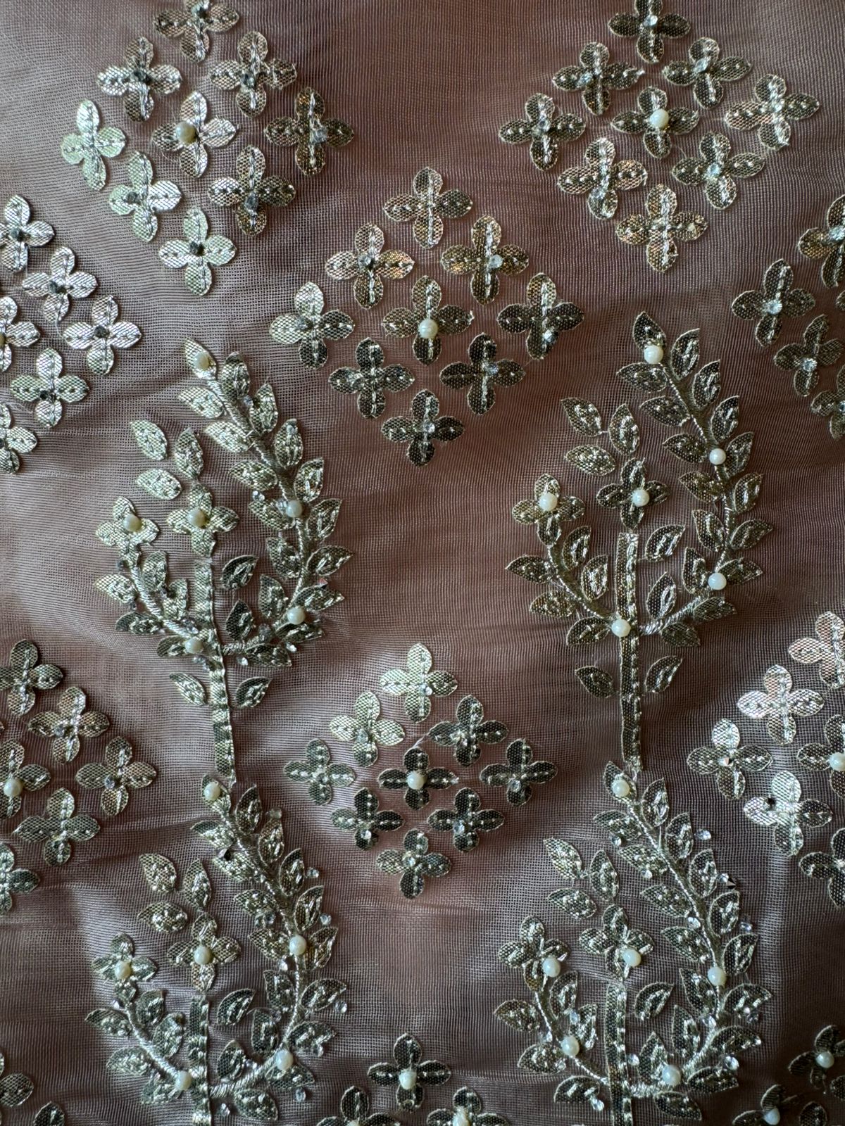 Traditional zari and sequin embroidery