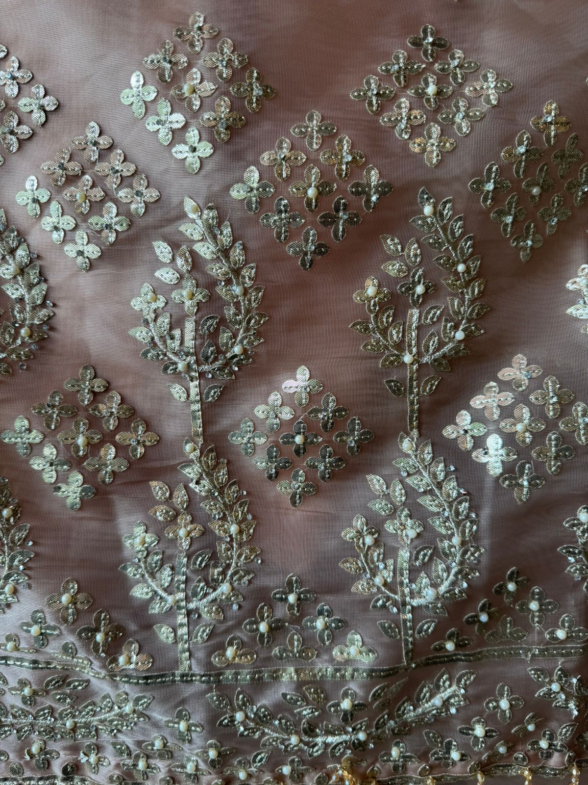 Traditional zari and sequin embroidery