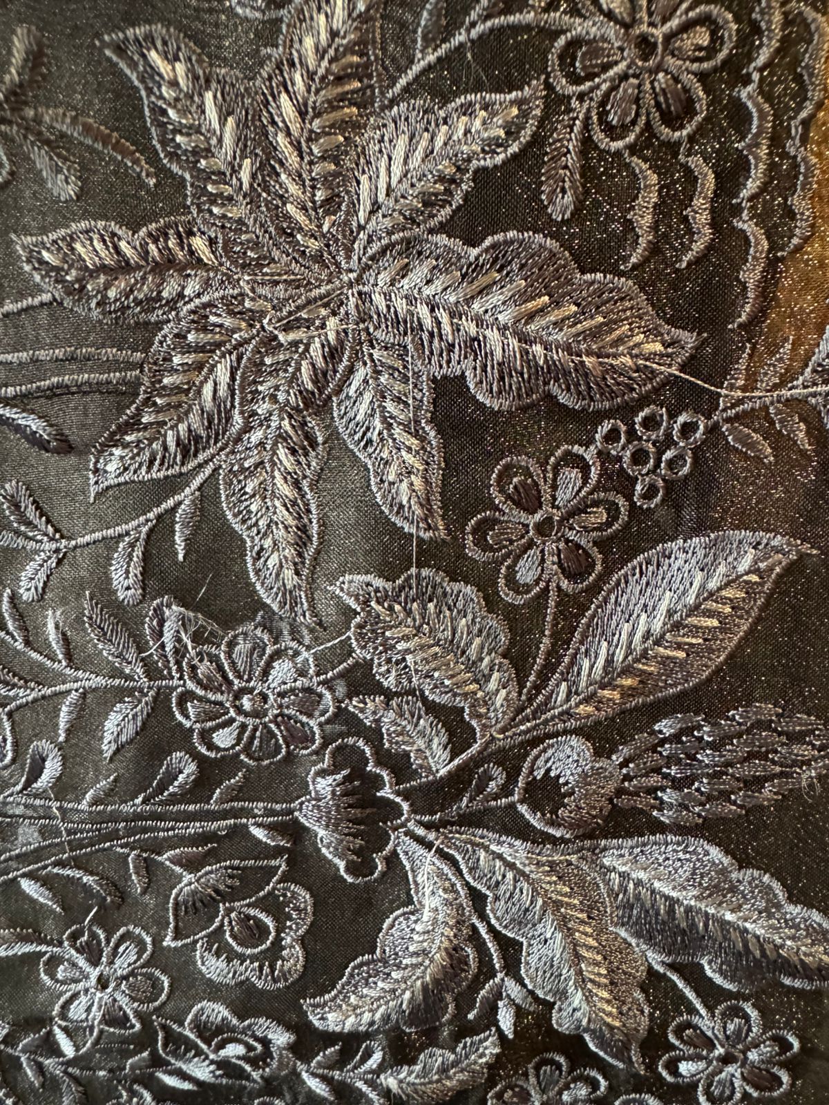 Pure Glass tissue Heavy floral thread embroidered Suit