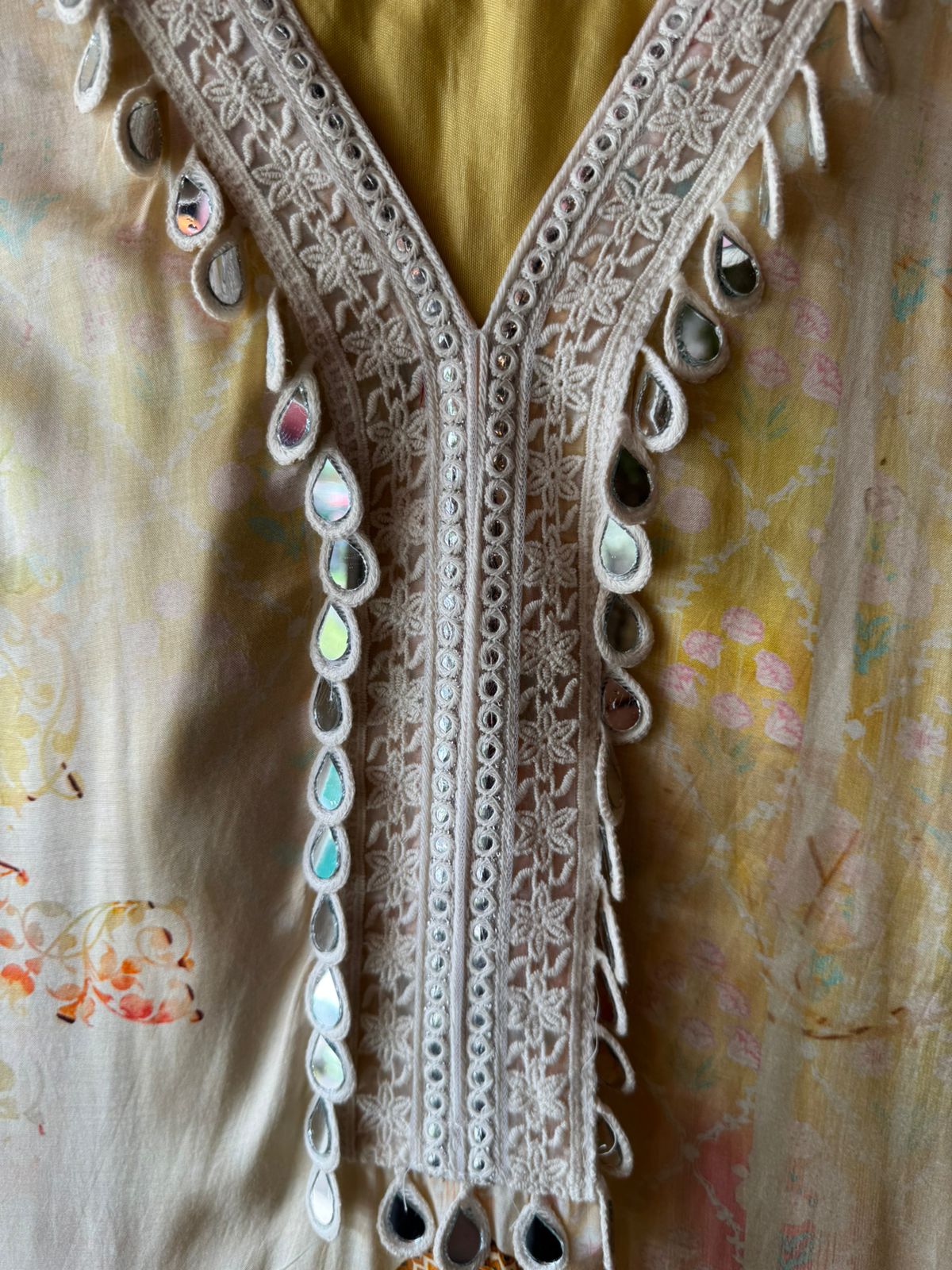 Digital print with mughal-inspired motifs and baroque floral patterns