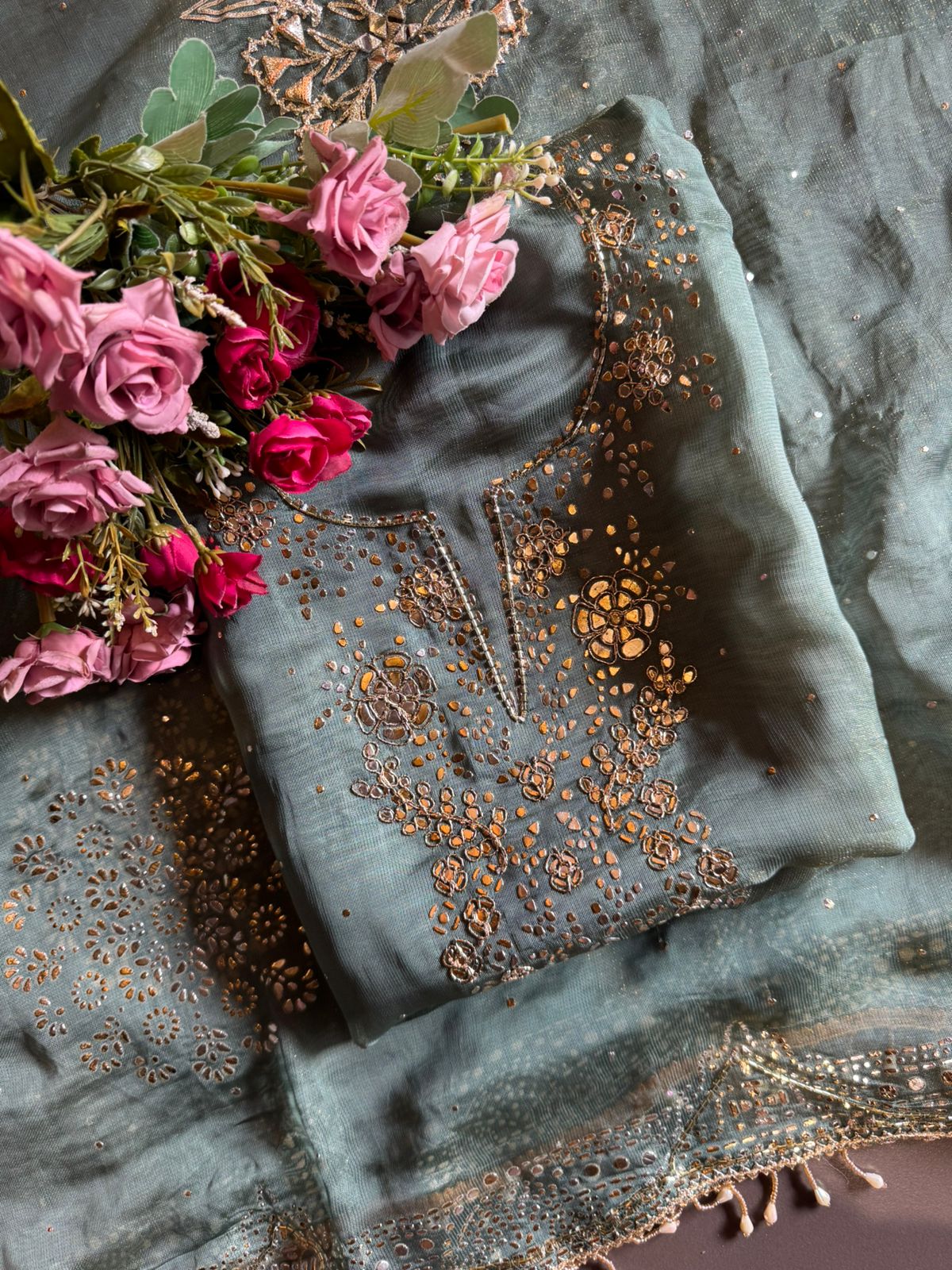 Burberry Organza tissue Unstitched Shirt