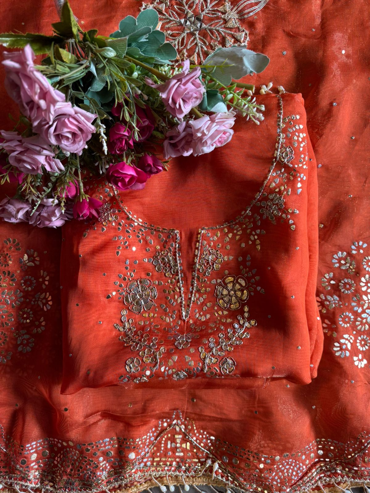 Burberry Organza tissue Unstitched Shirt