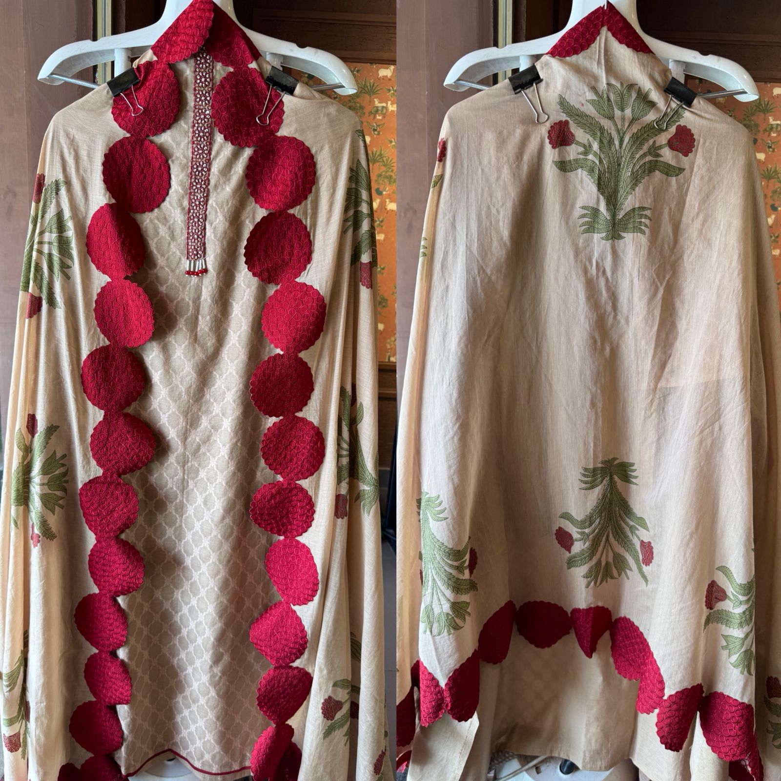 Cotton chanderi unstitched suits