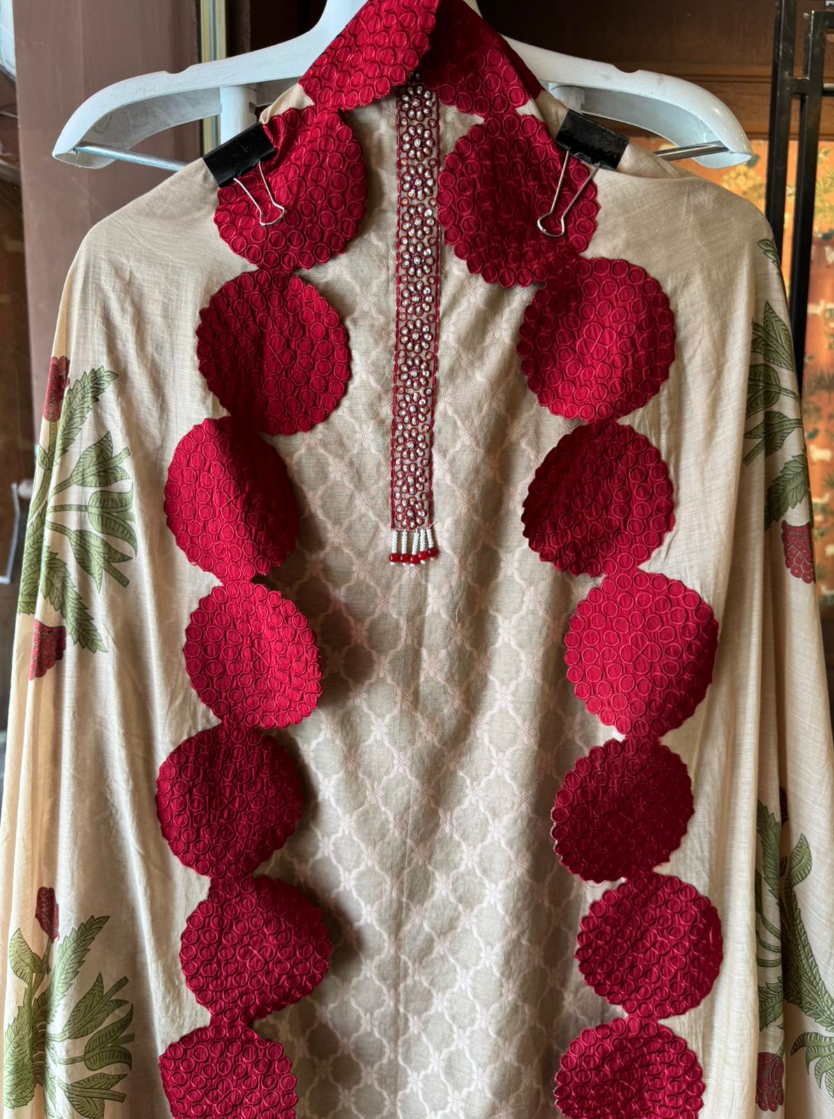 Cotton chanderi unstitched suits