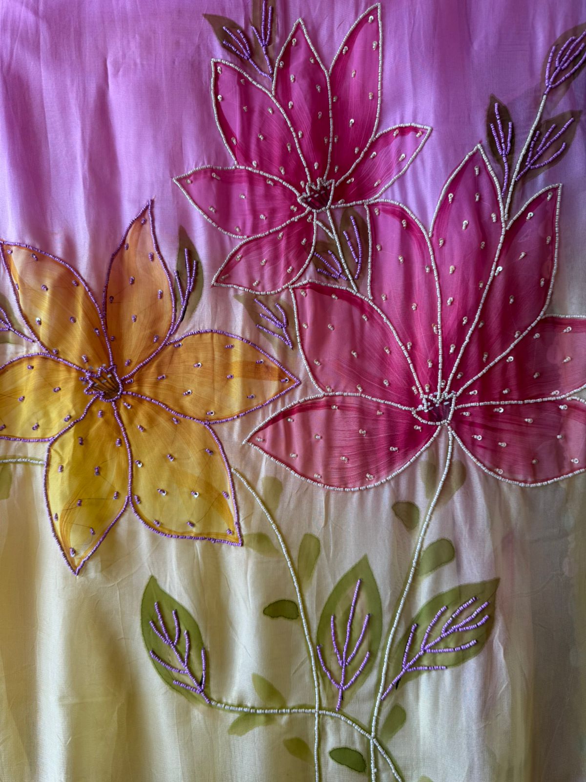 Ombré shaded soft and flowy organza  Unstitched shirt