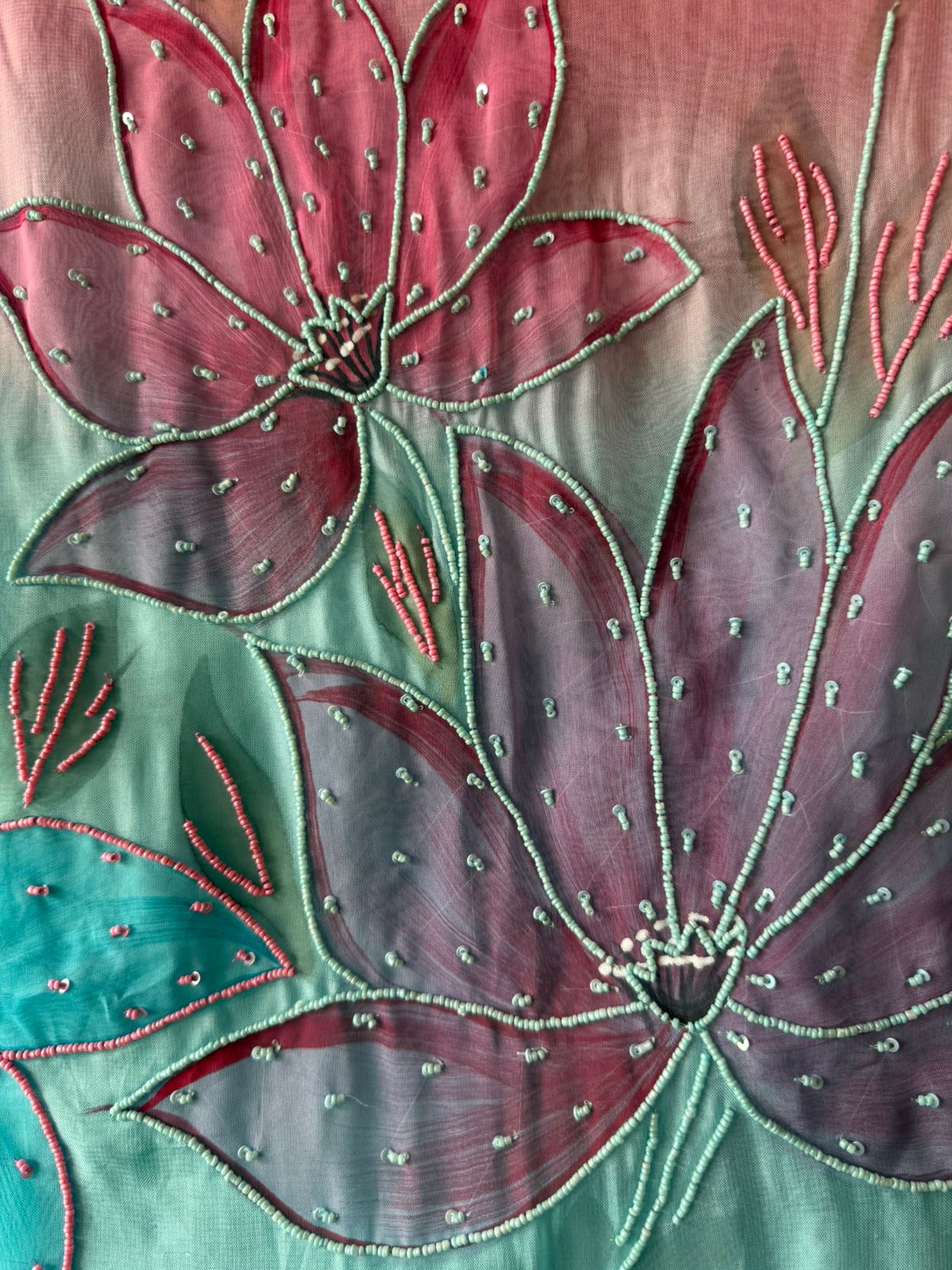 Ombré shaded soft and flowy organza  Unstitched shirt