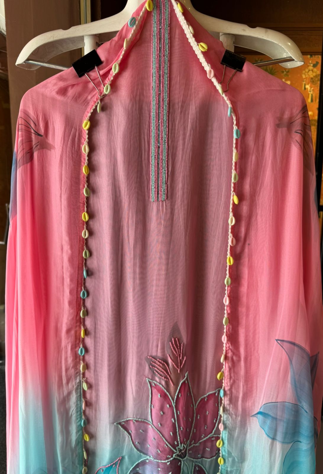 Ombré shaded soft and flowy organza  Unstitched shirt