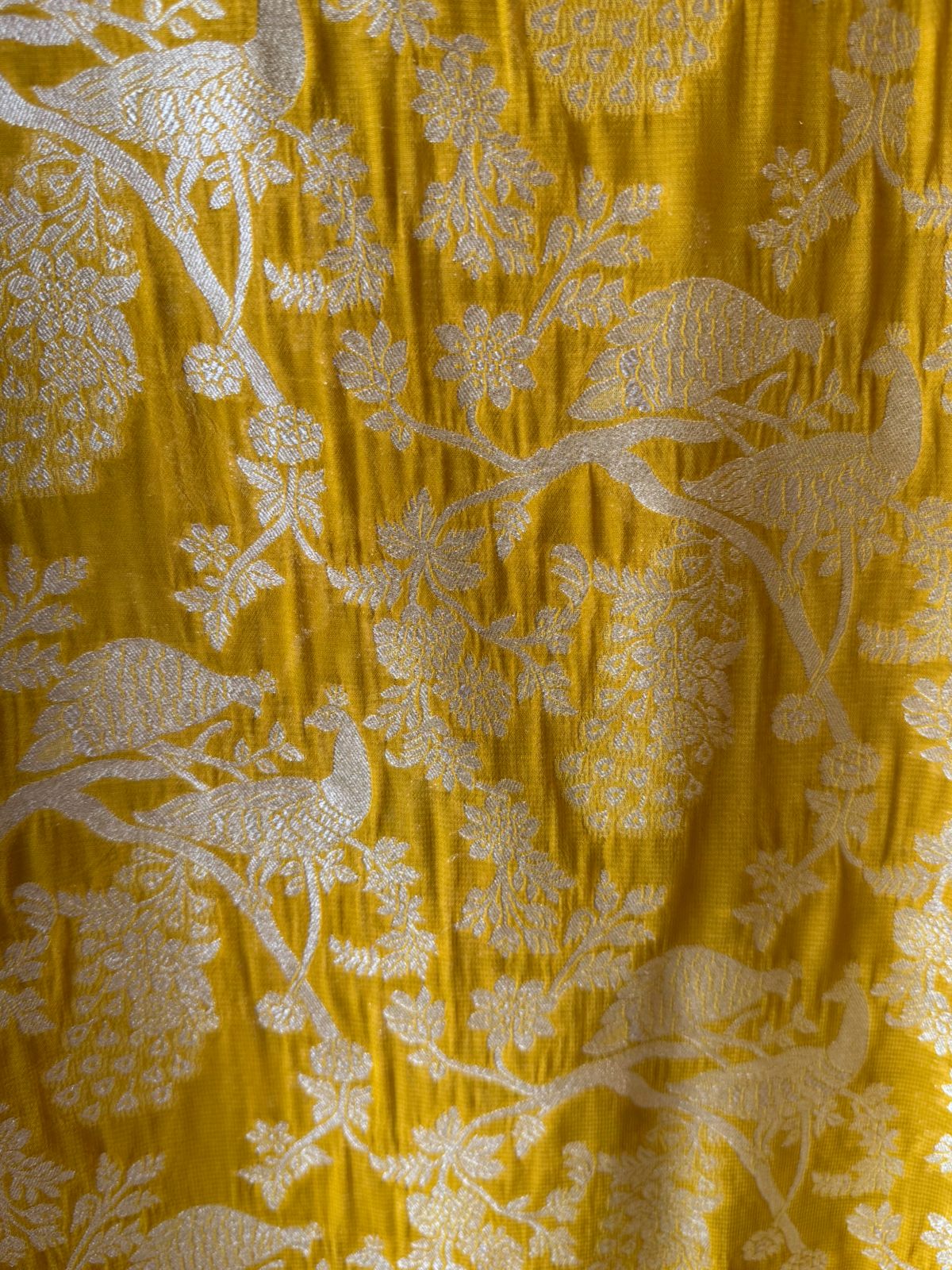 Golden zari woven in a fine Banarasi-style Shirt