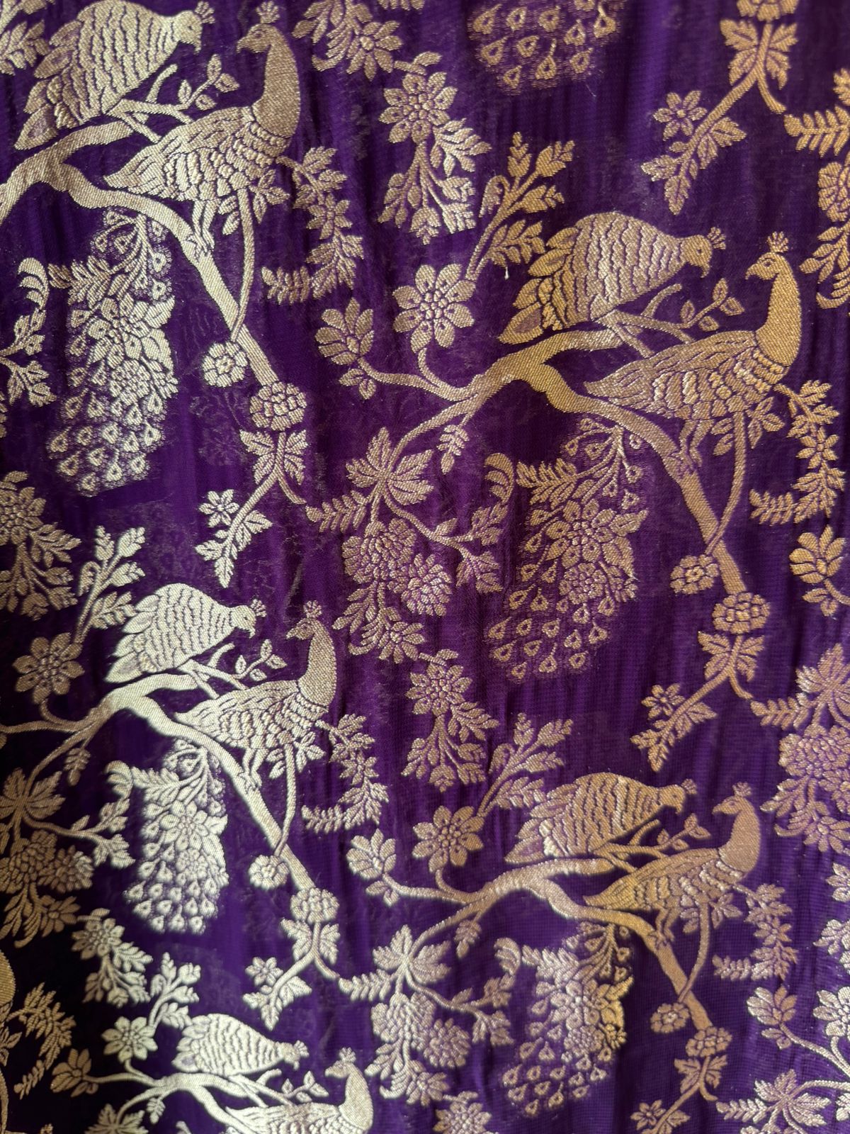 Golden zari woven in a fine Banarasi-style Shirt