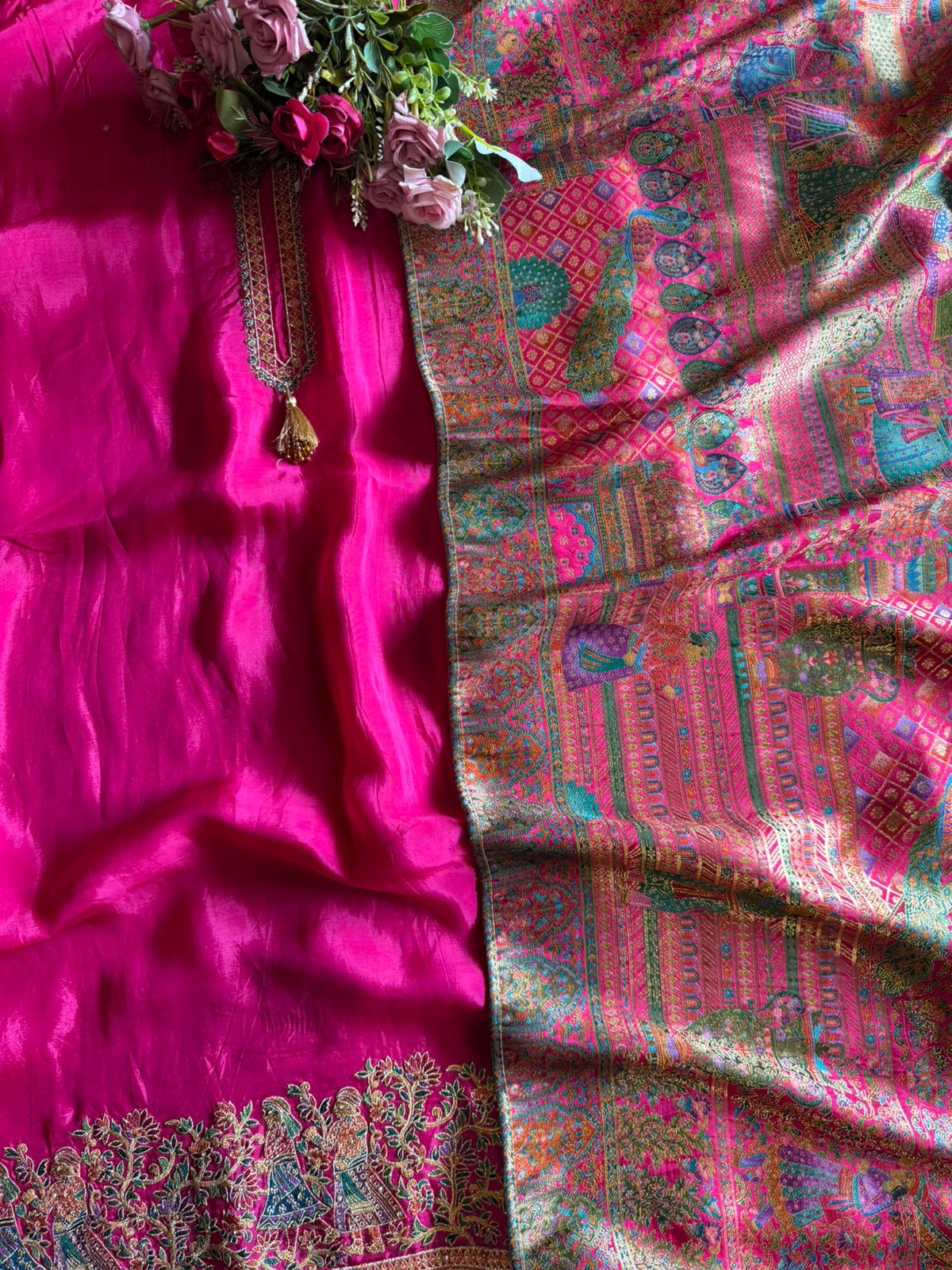 Soft silk Shirt Unstitched with No neckline