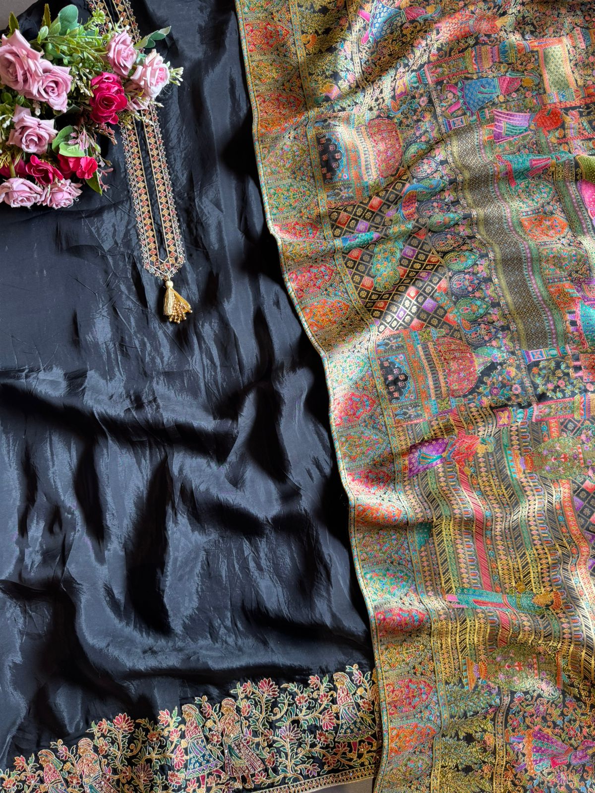 Soft silk Shirt Unstitched with No neckline