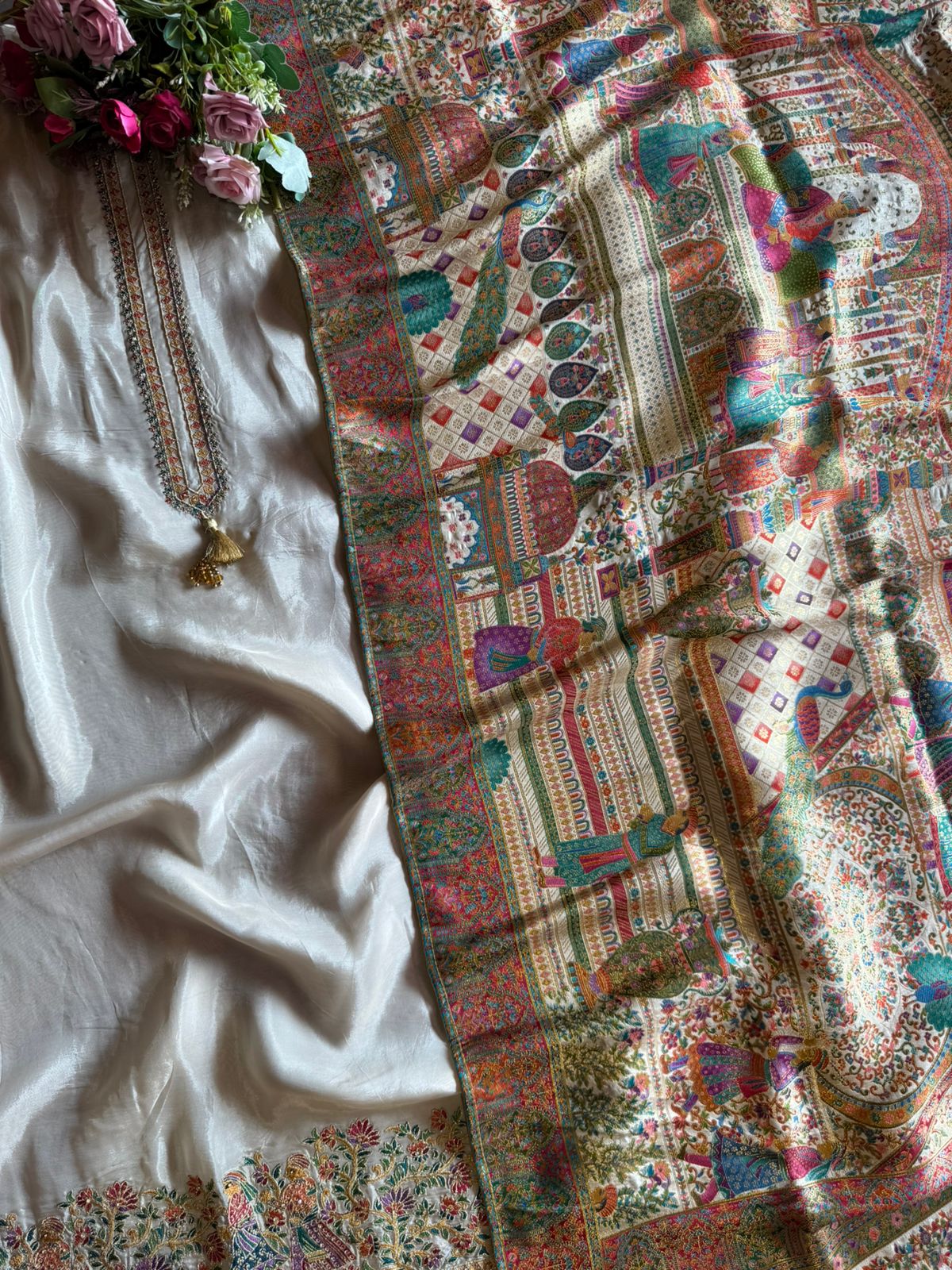 Soft silk Shirt Unstitched with No neckline