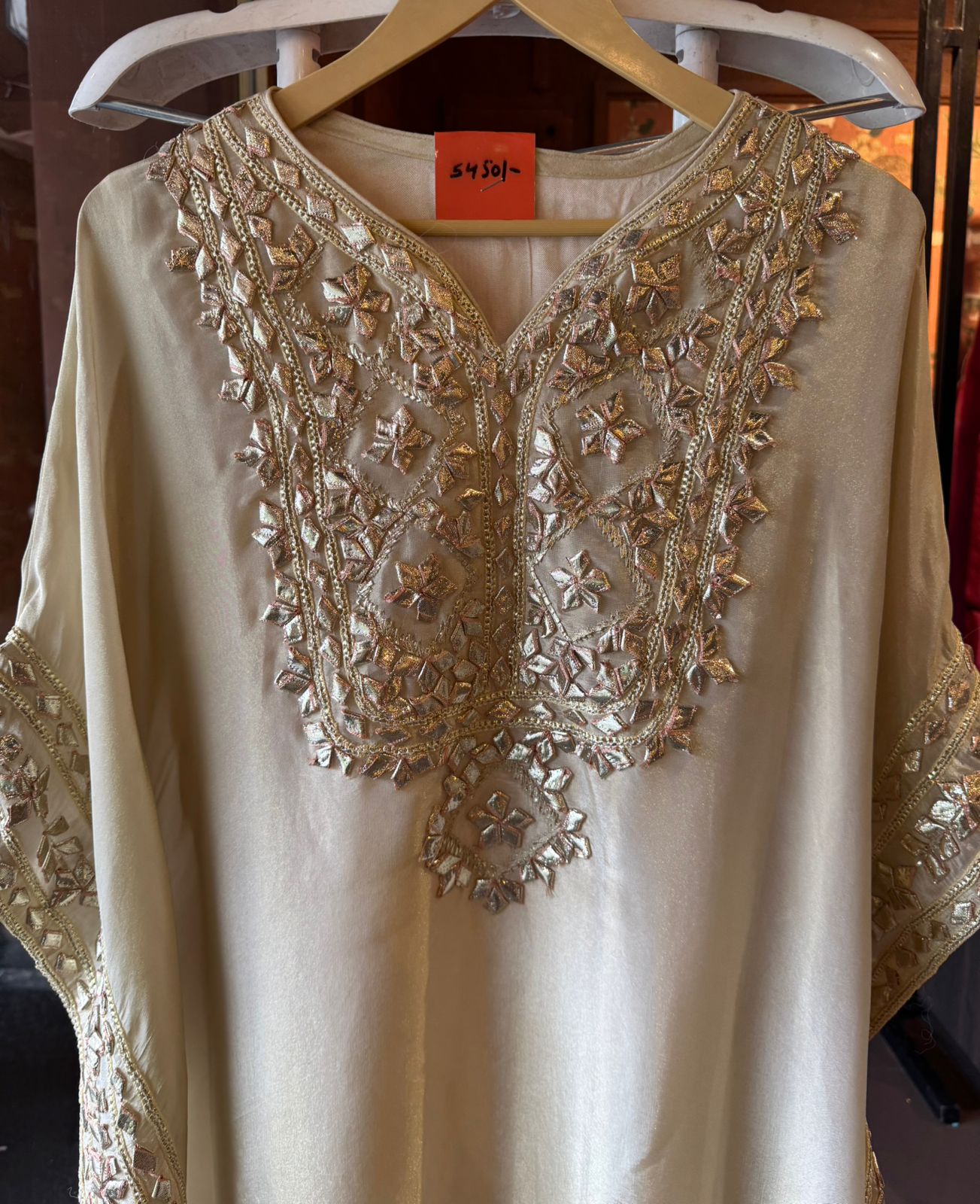 Crushed tissue Kaaftan set