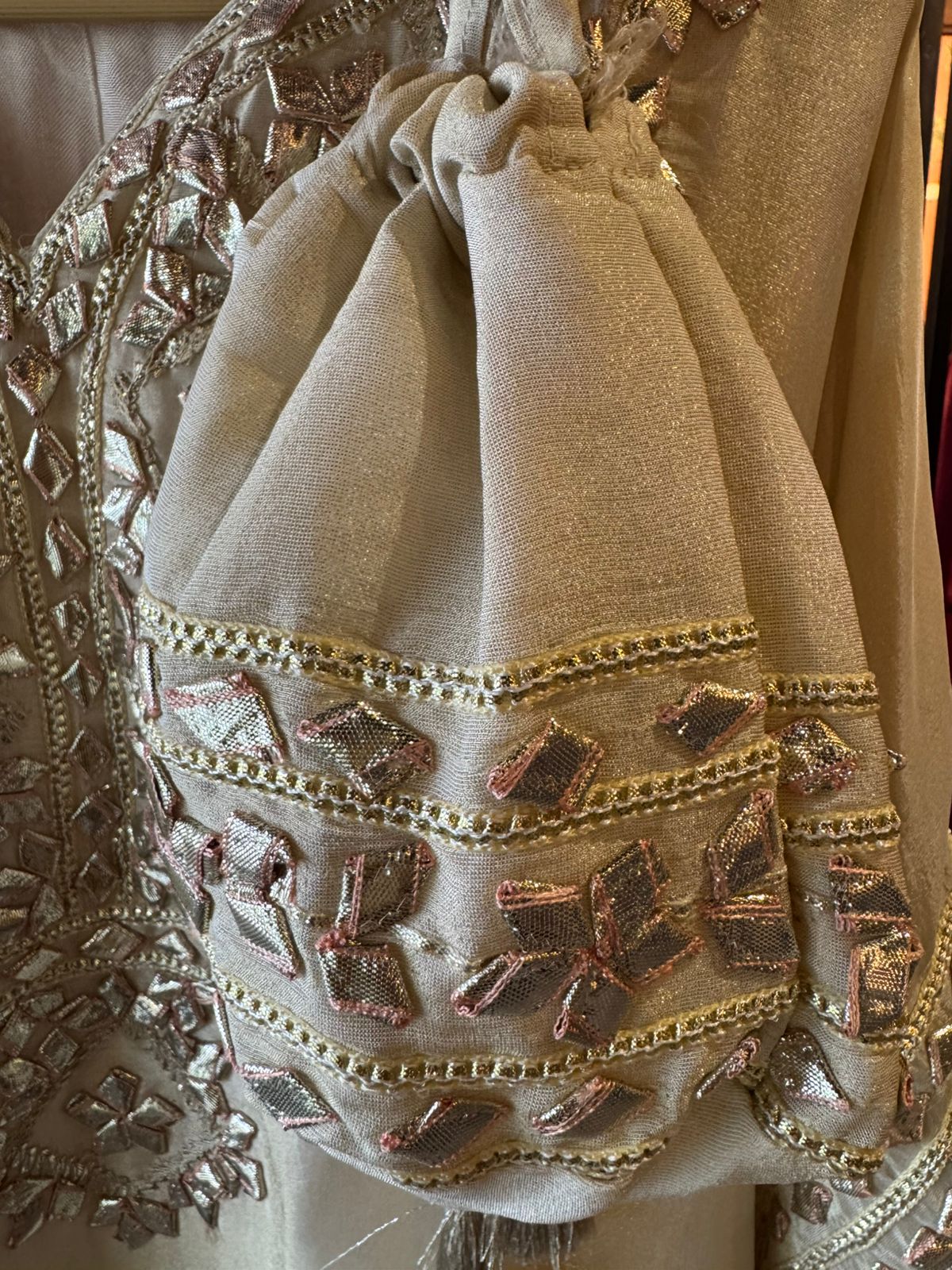 Crushed tissue Kaaftan set