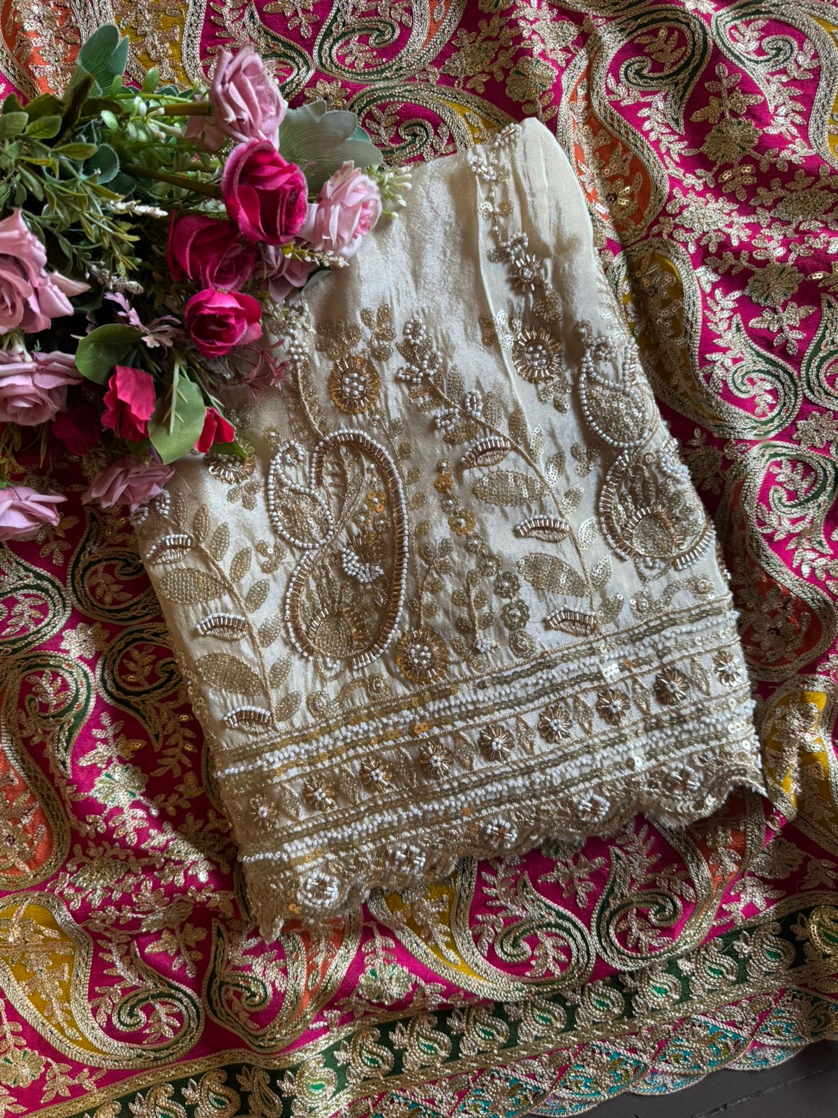 Shimmer tissue Unstitched Shirt