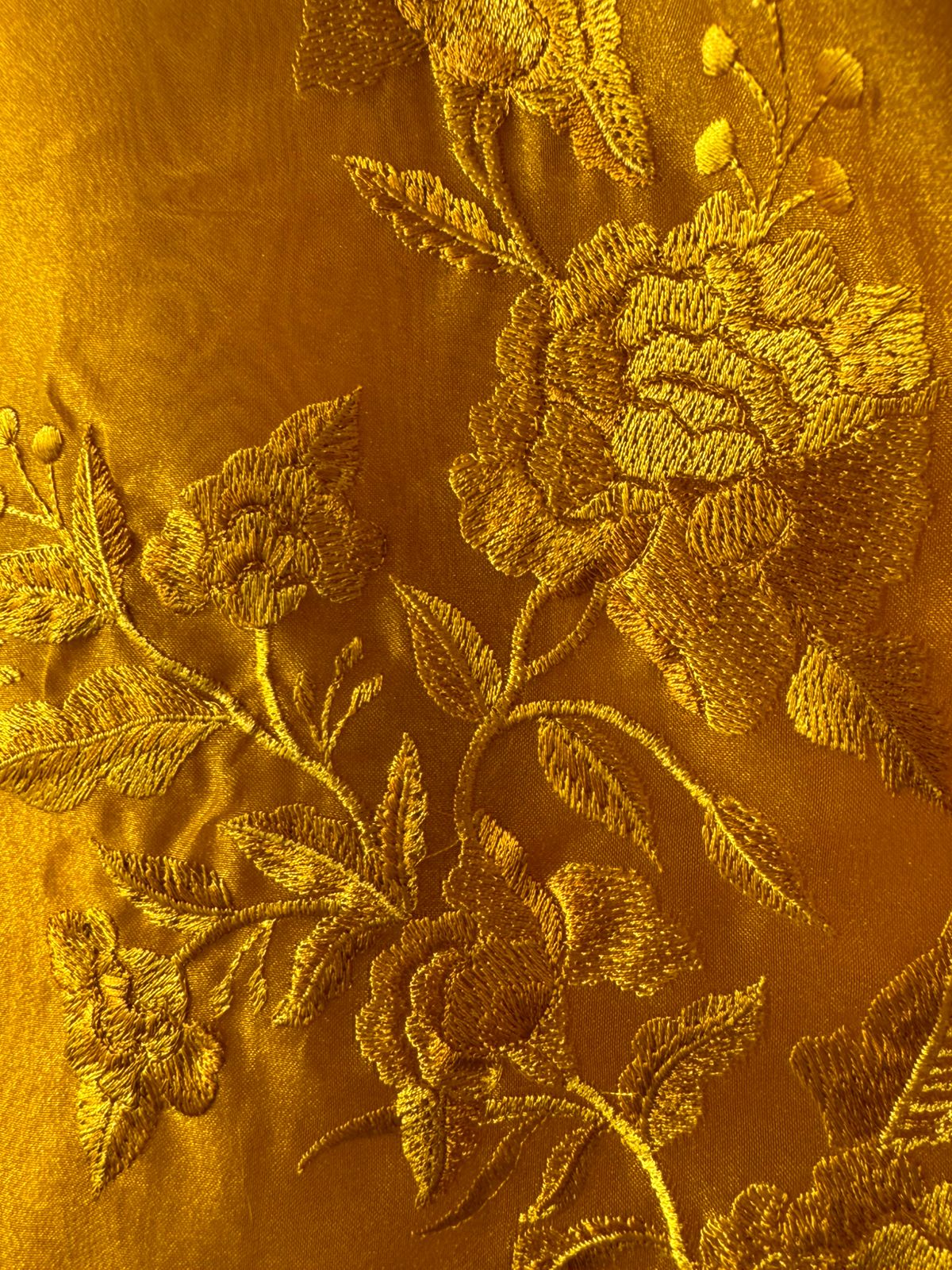 Pure Glass tissue Heavy floral thread embroidered Suit