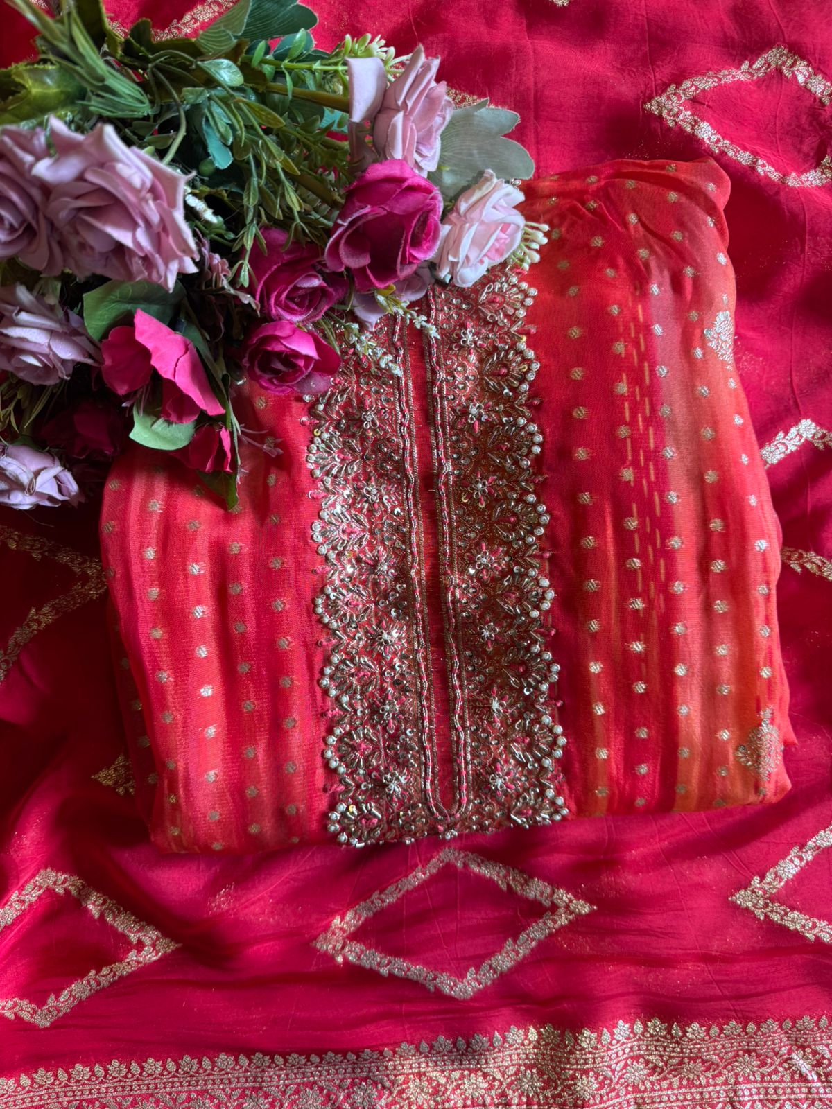 Organza Unstitched Suit