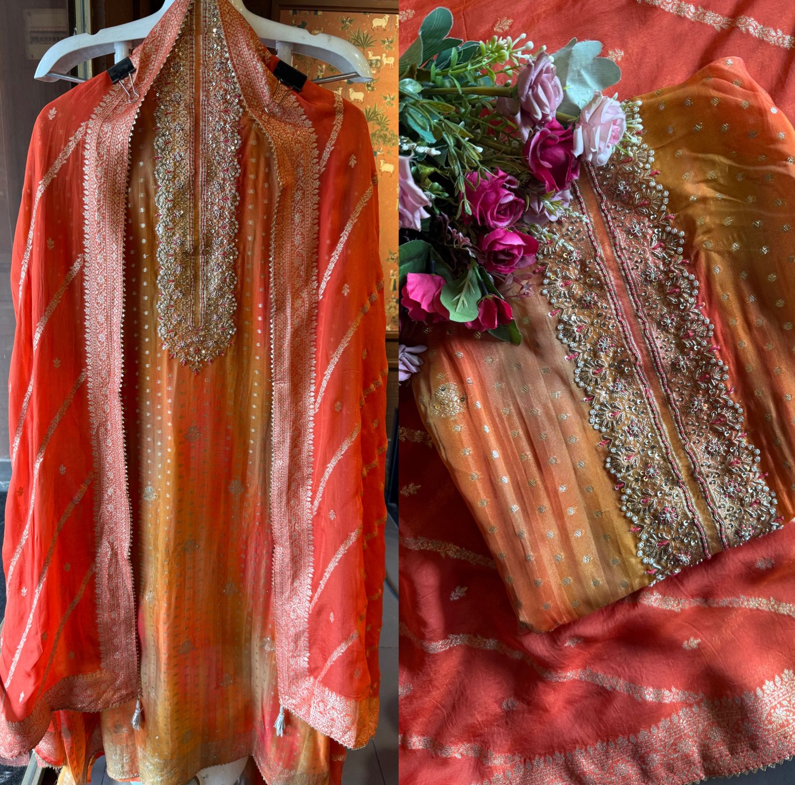 Organza Unstitched Suit