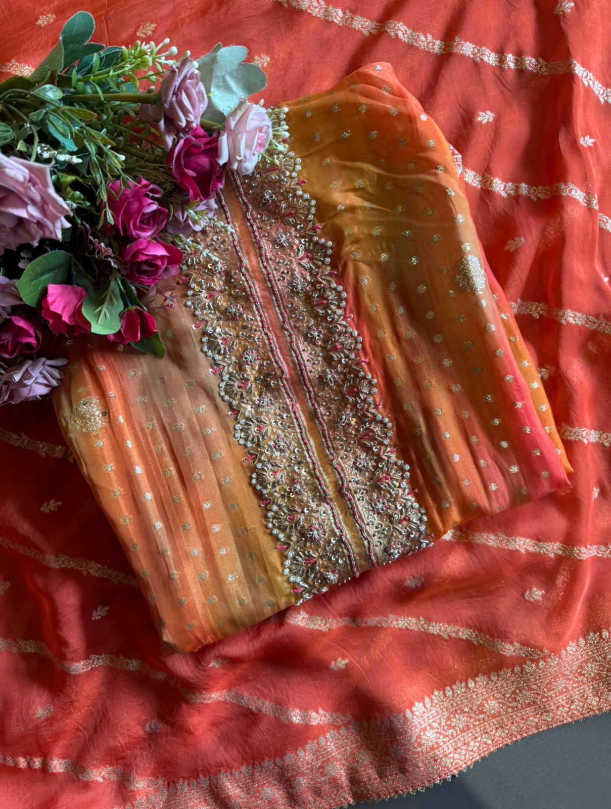 Organza Unstitched Suit