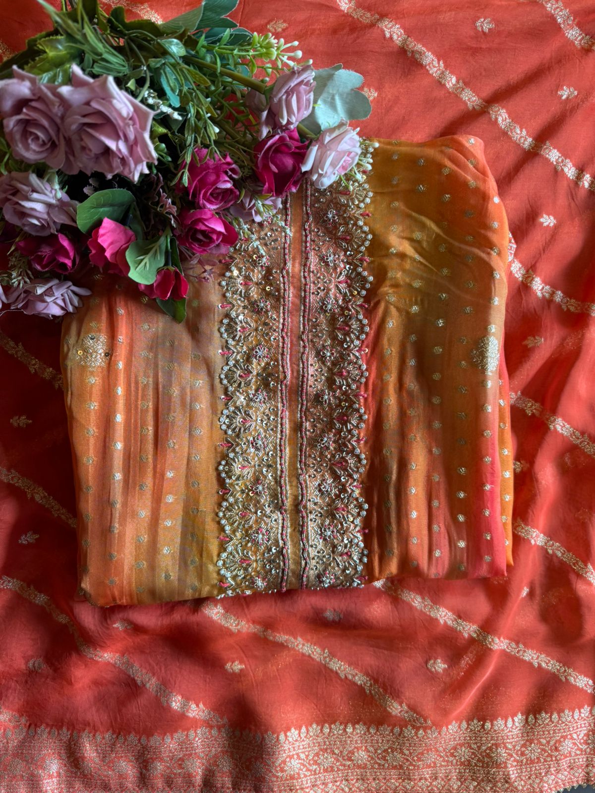 Organza Unstitched Suit