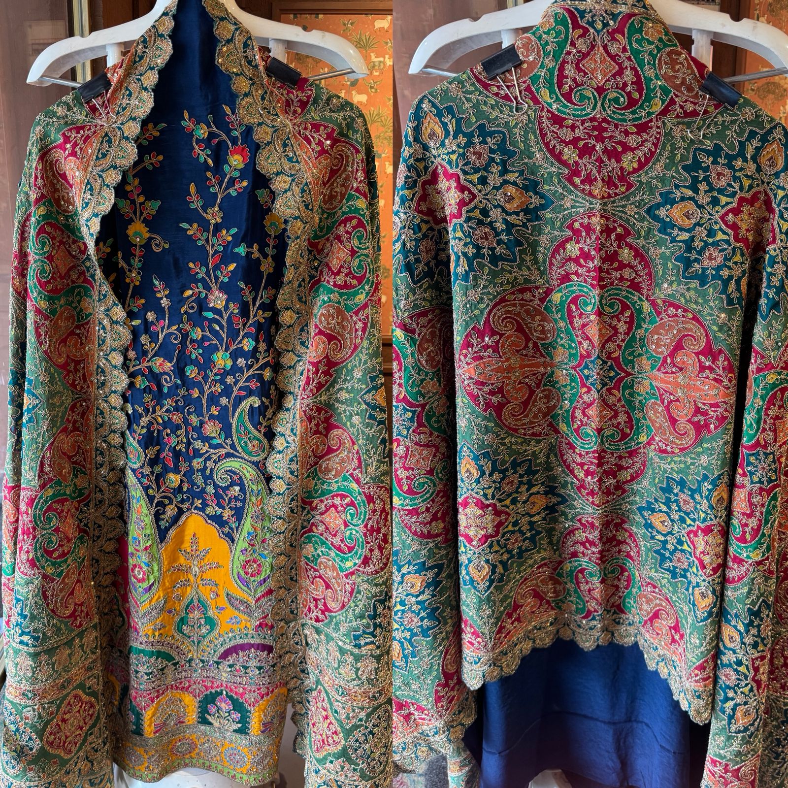 Mughal and Persian textile artistry style outfit