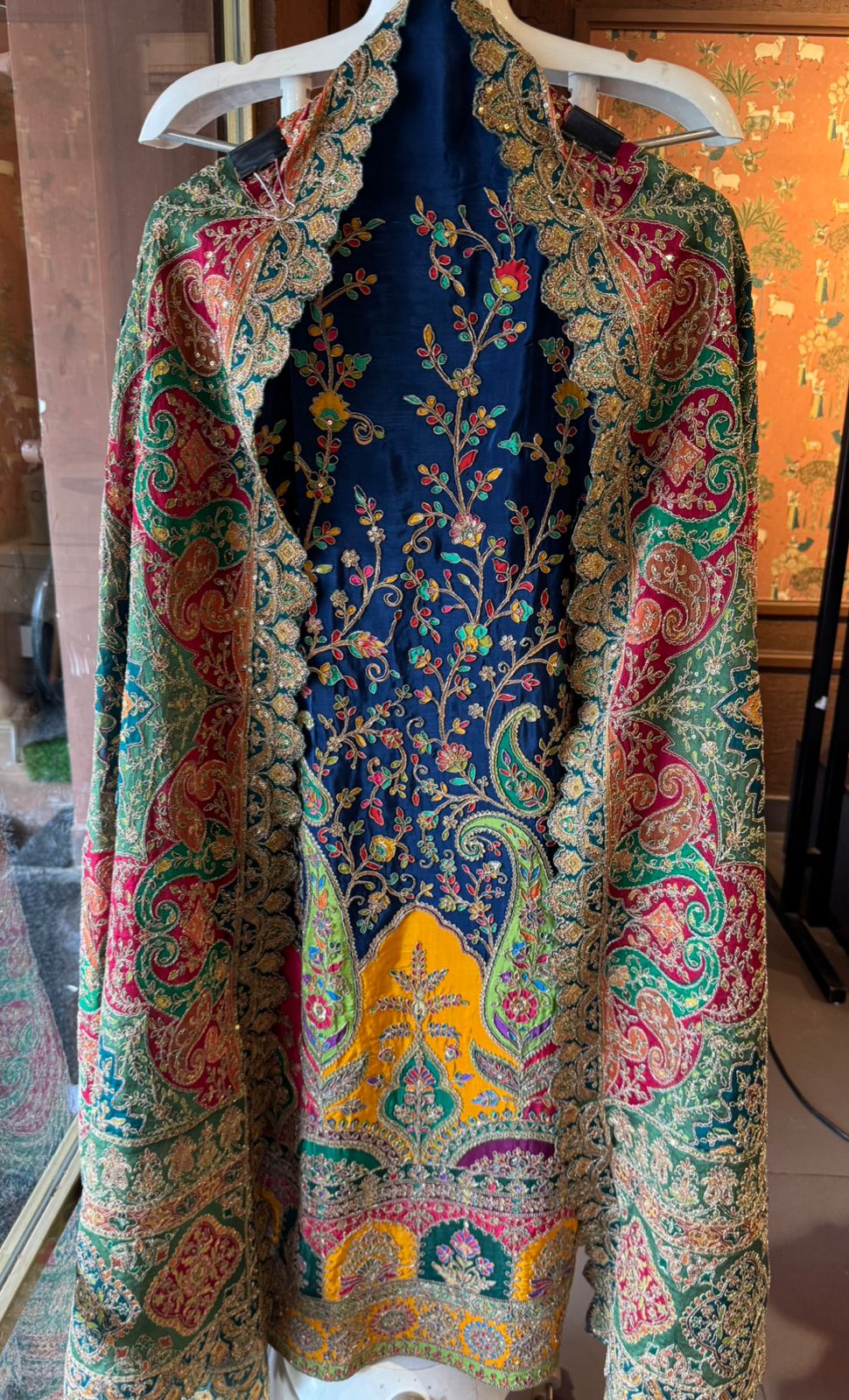Mughal and Persian textile artistry style outfit