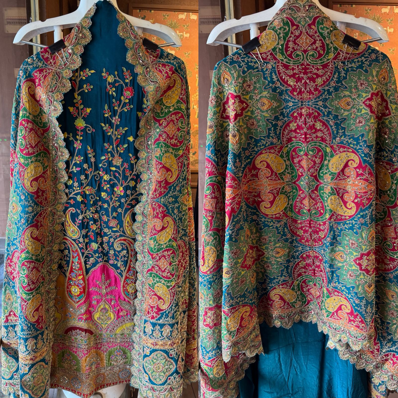 Mughal and Persian textile artistry style outfit