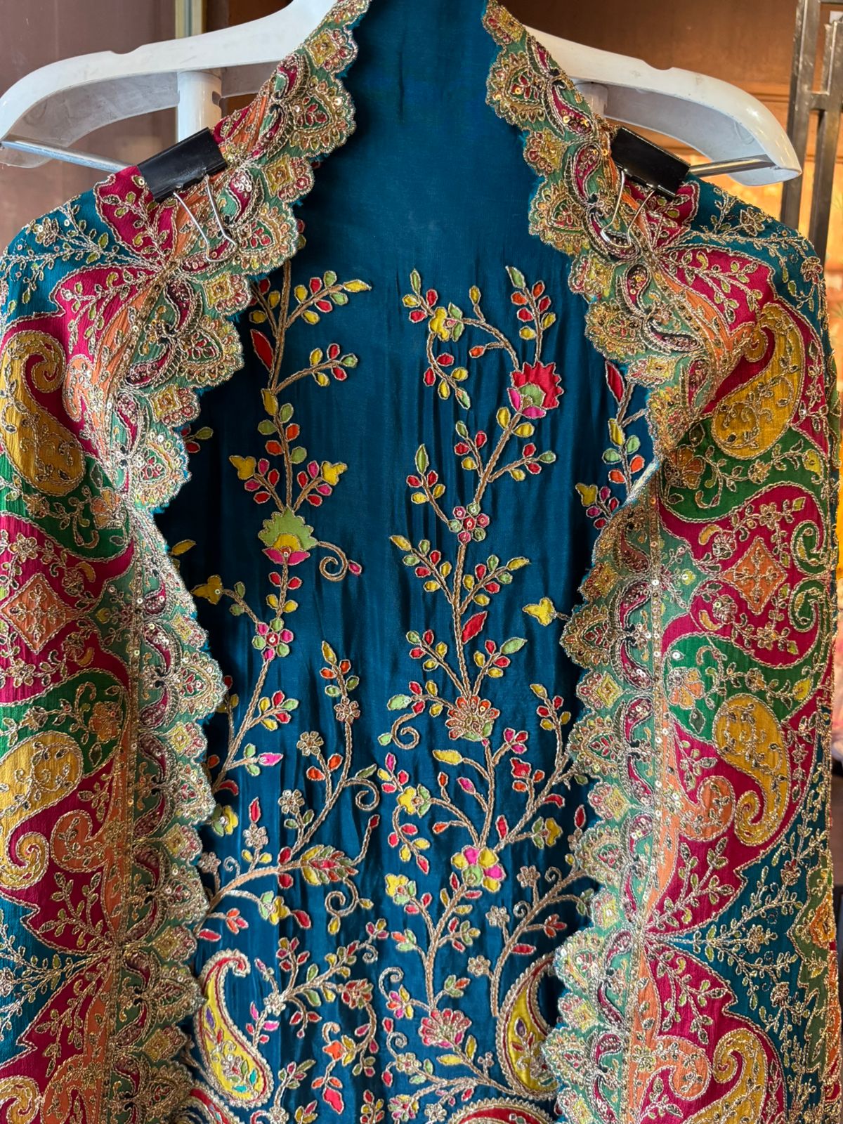 Mughal and Persian textile artistry style outfit