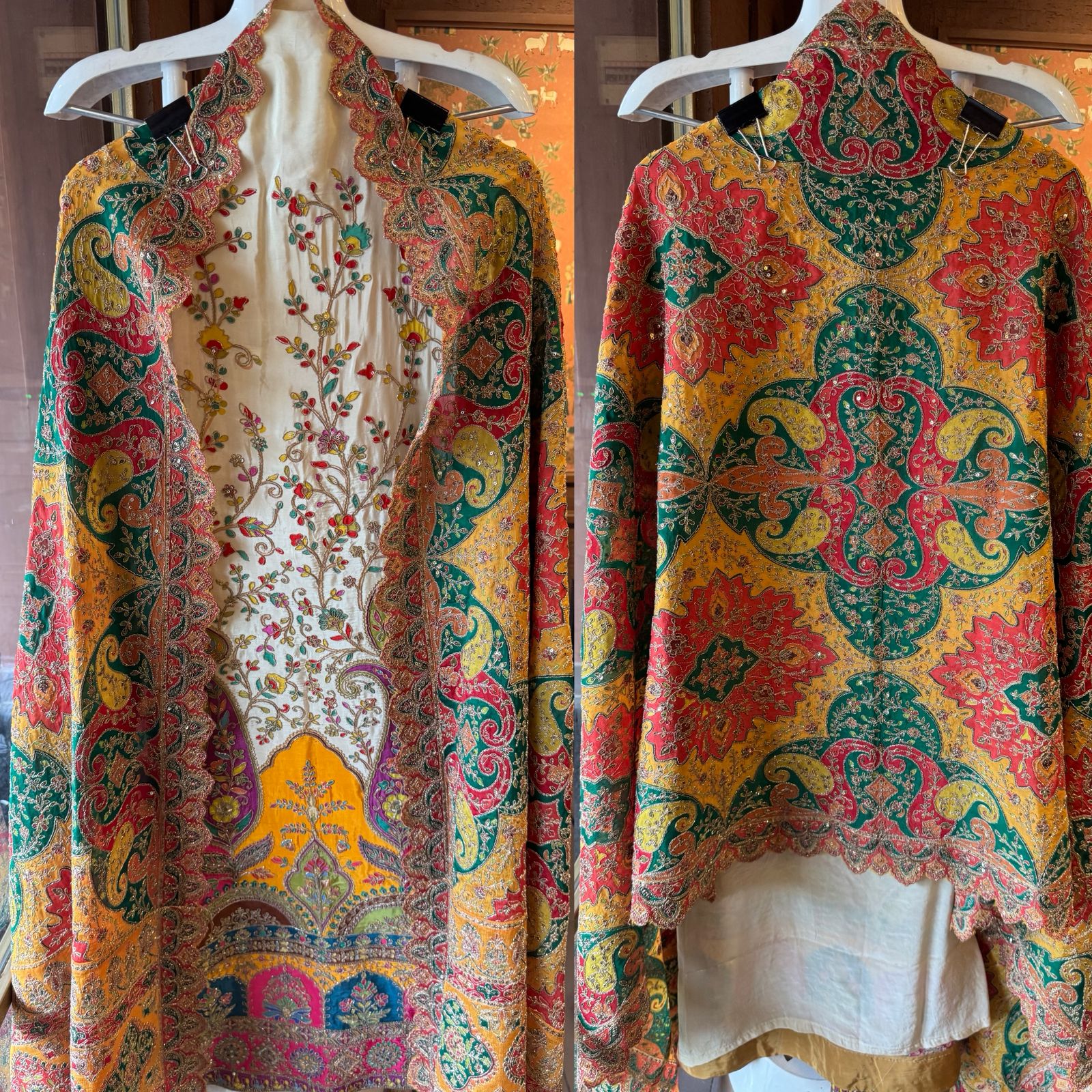 Mughal and Persian textile artistry style outfit