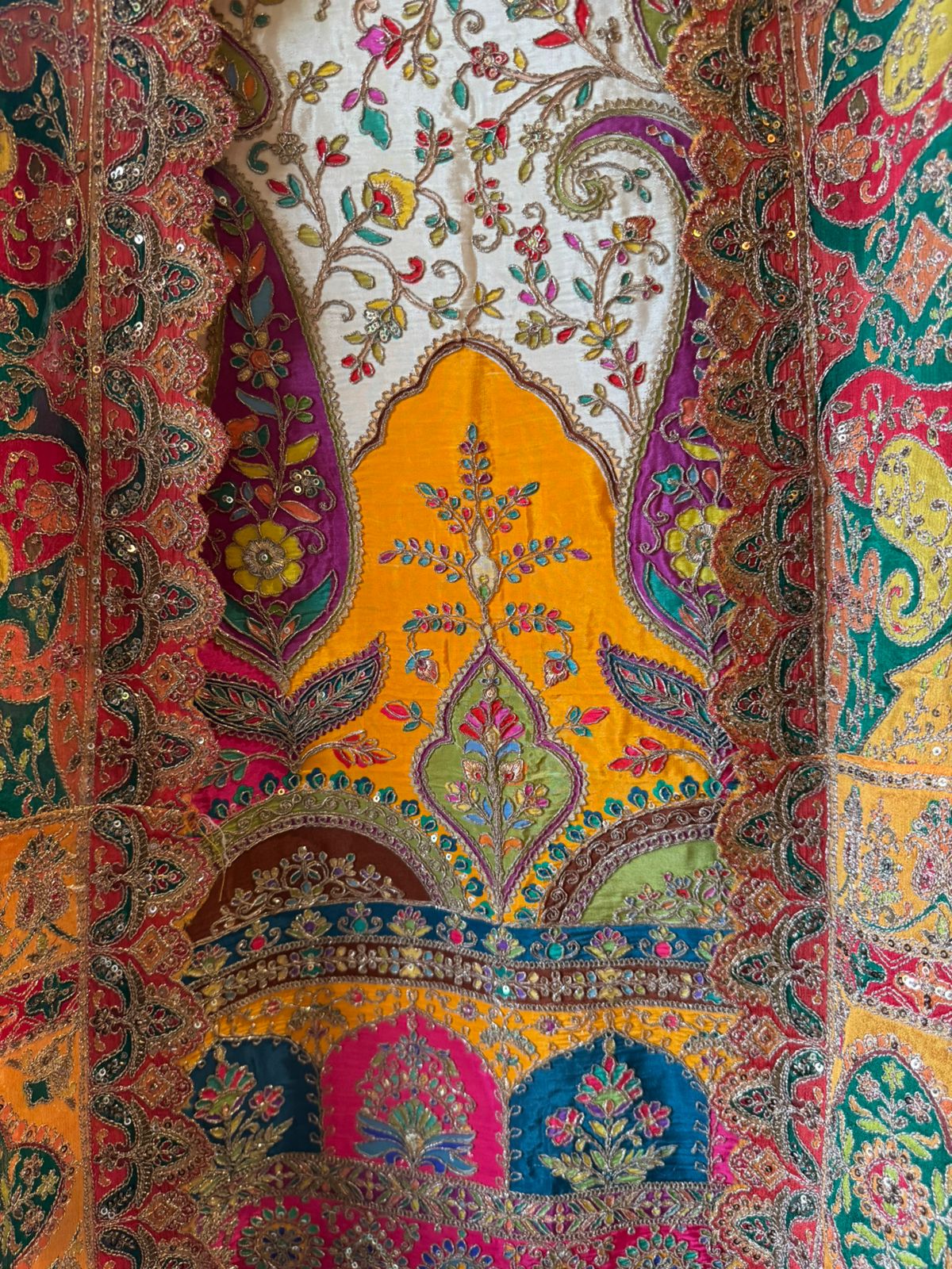 Mughal and Persian textile artistry style outfit