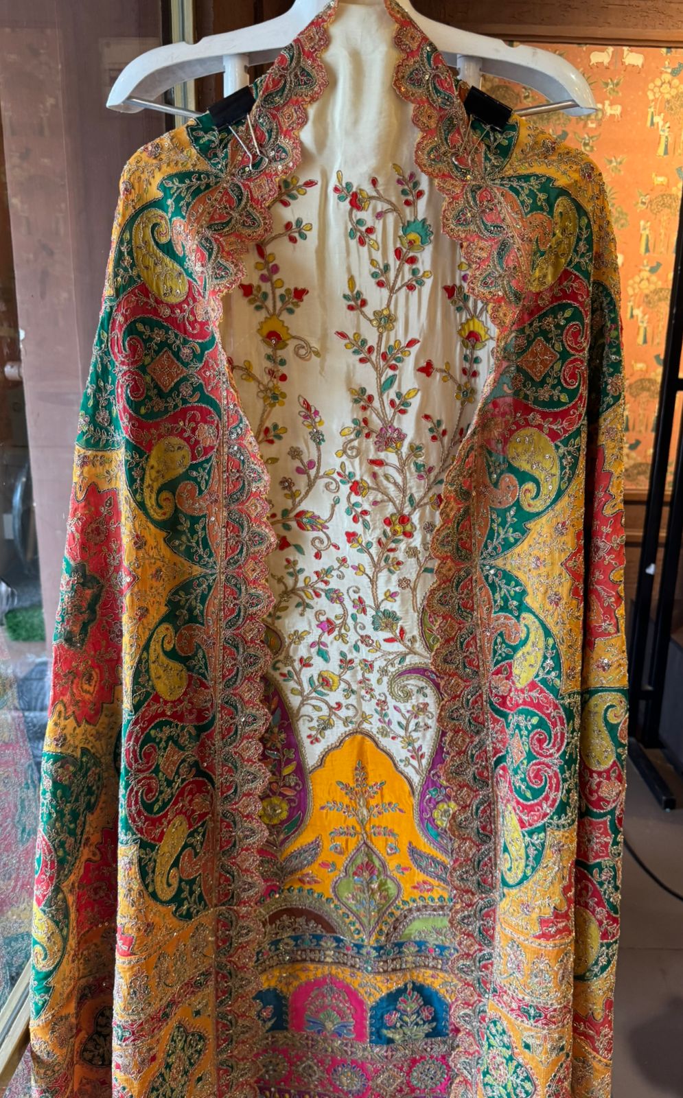 Mughal and Persian textile artistry style outfit