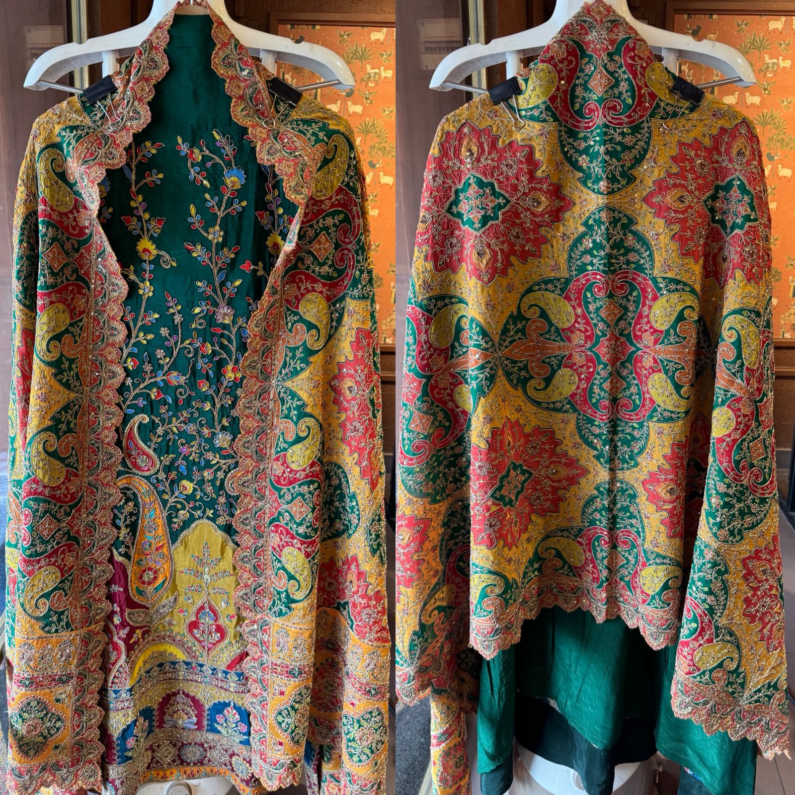 Mughal and Persian textile artistry style outfit