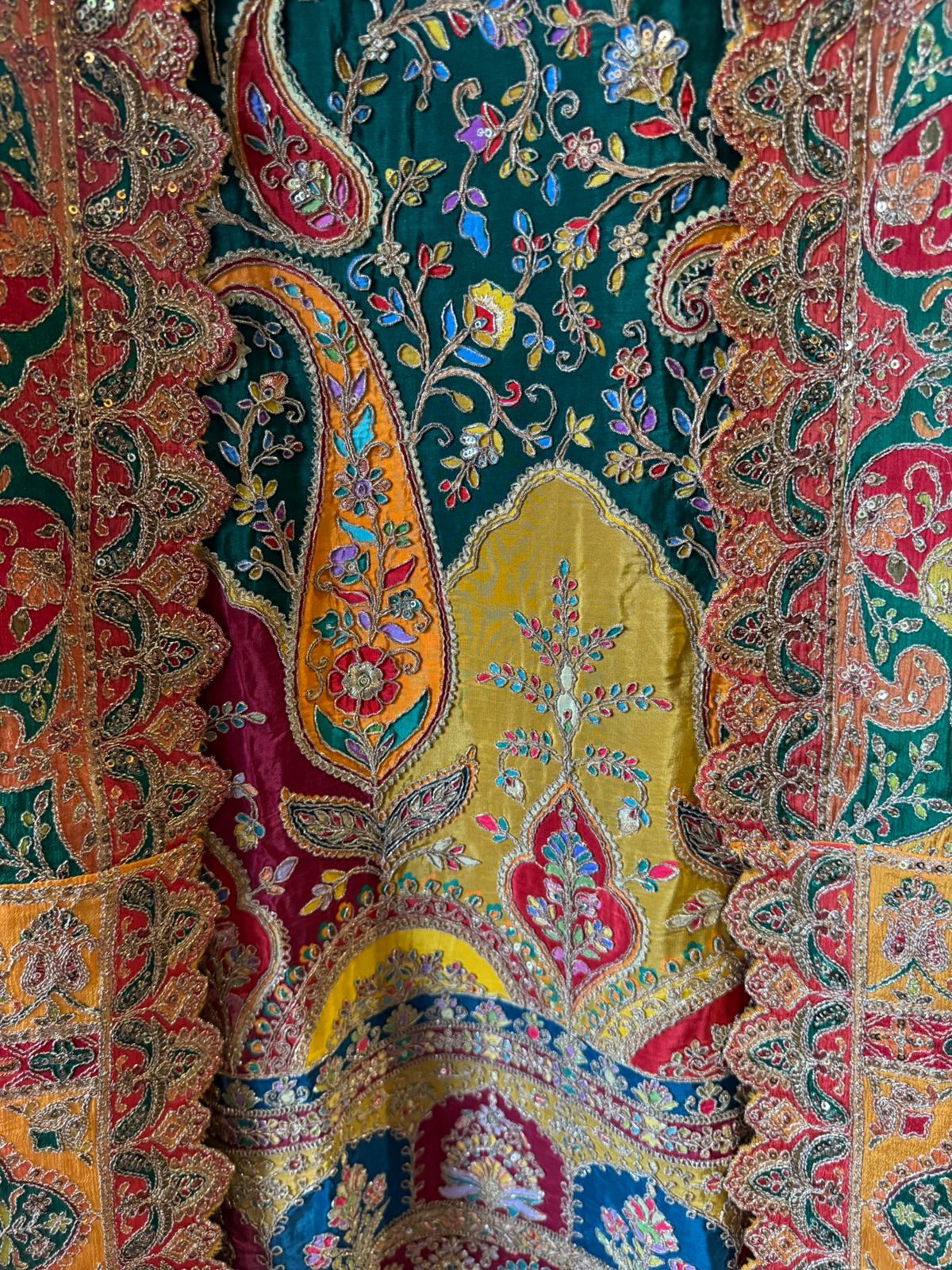 Mughal and Persian textile artistry style outfit