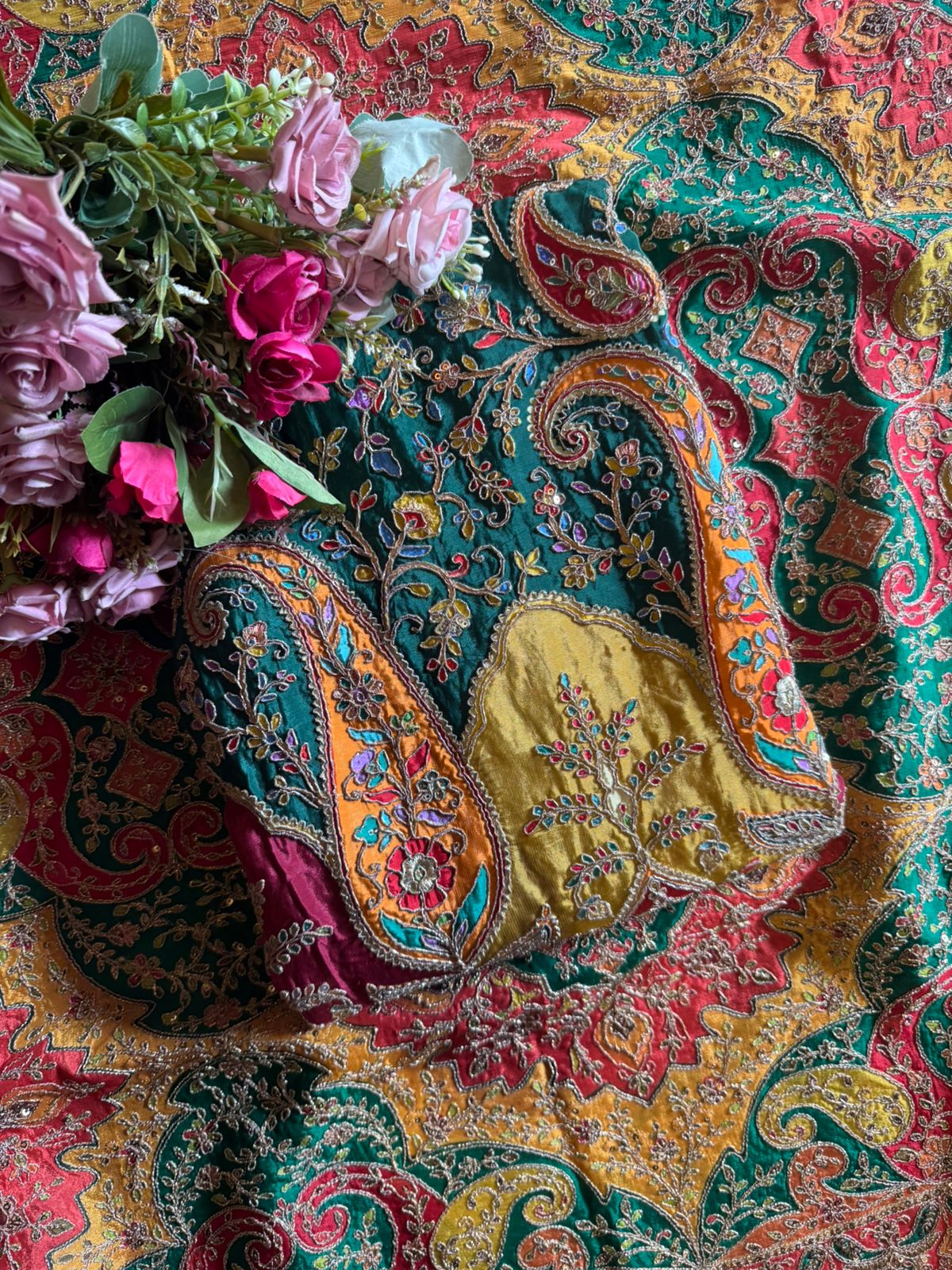 Mughal and Persian textile artistry style outfit
